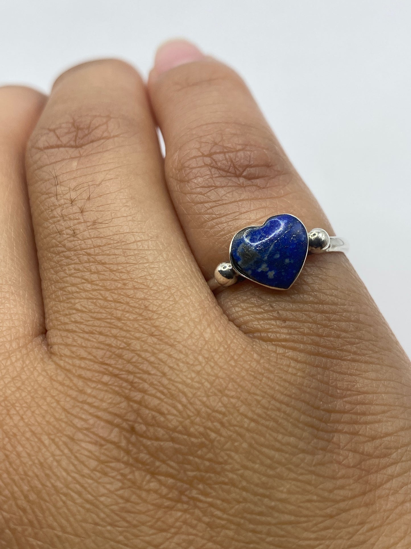 Anillo de Plata .950 Lapislázuli Azul — Solitario Minimalista — foto 4