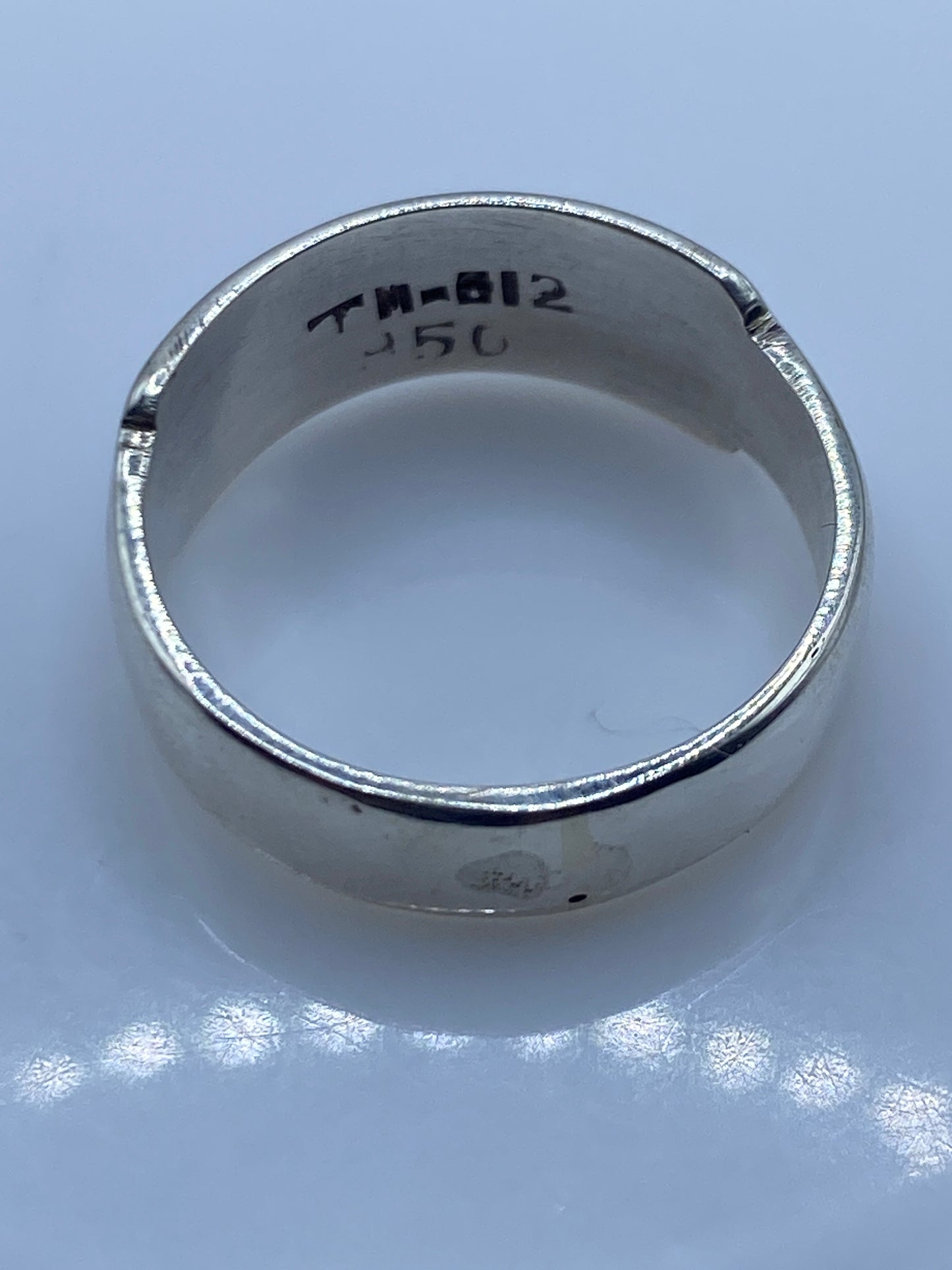 Anillo de Plata Ópalo de Fuego Azul Cielo — Diseño Geométrico Unisex — foto 5