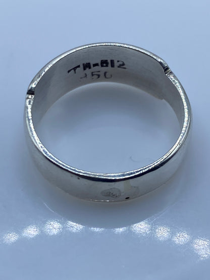 Anillo de Plata Ópalo de Fuego Azul Cielo — Diseño Geométrico Unisex — foto 5