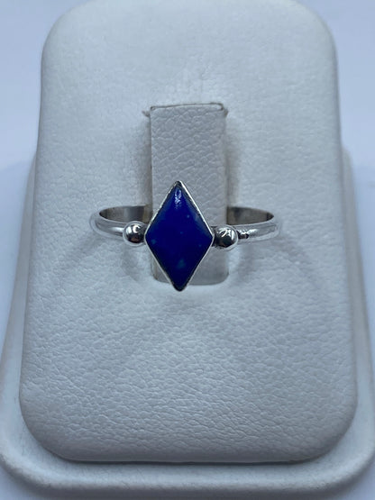 Anillo de Plata Lapislázuli Azul — Solitario Minimalista — foto 1