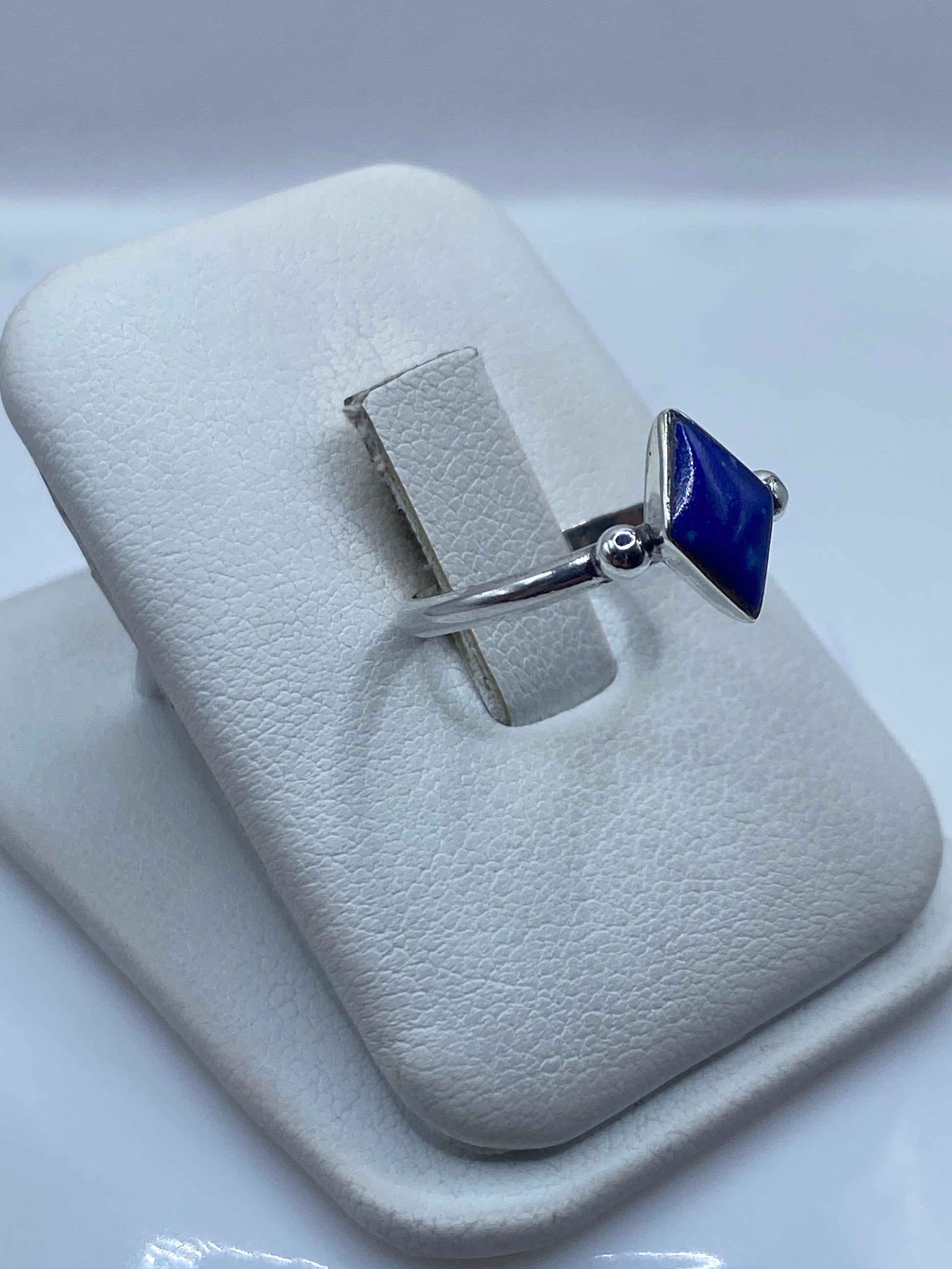 Anillo de Plata Lapislázuli Azul — Solitario Minimalista — foto 2