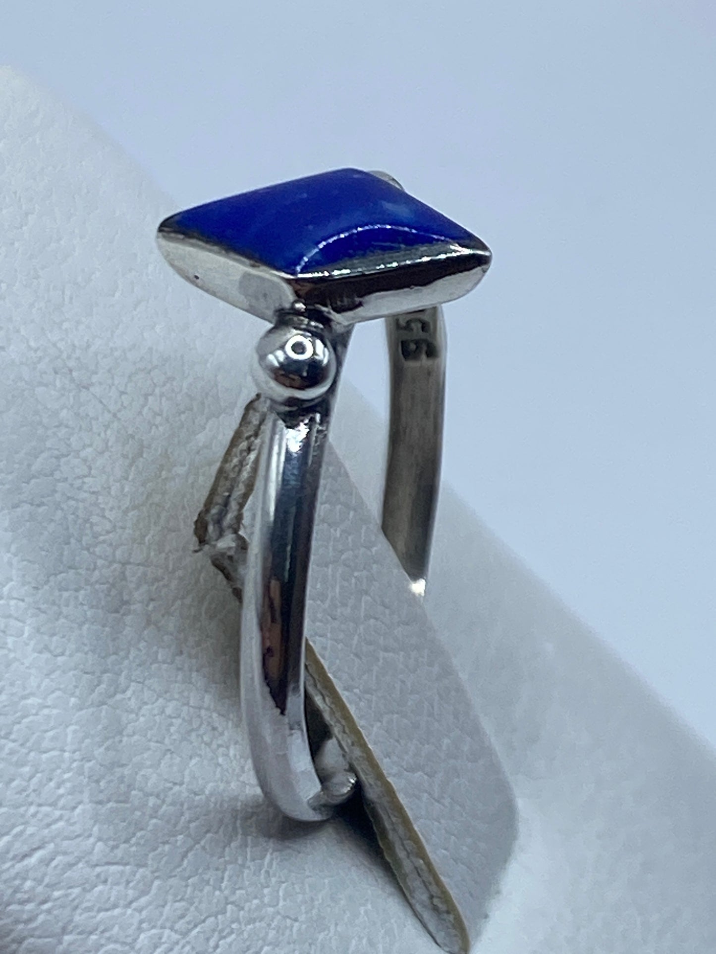 Anillo de Plata Lapislázuli Azul — Solitario Minimalista — foto 3