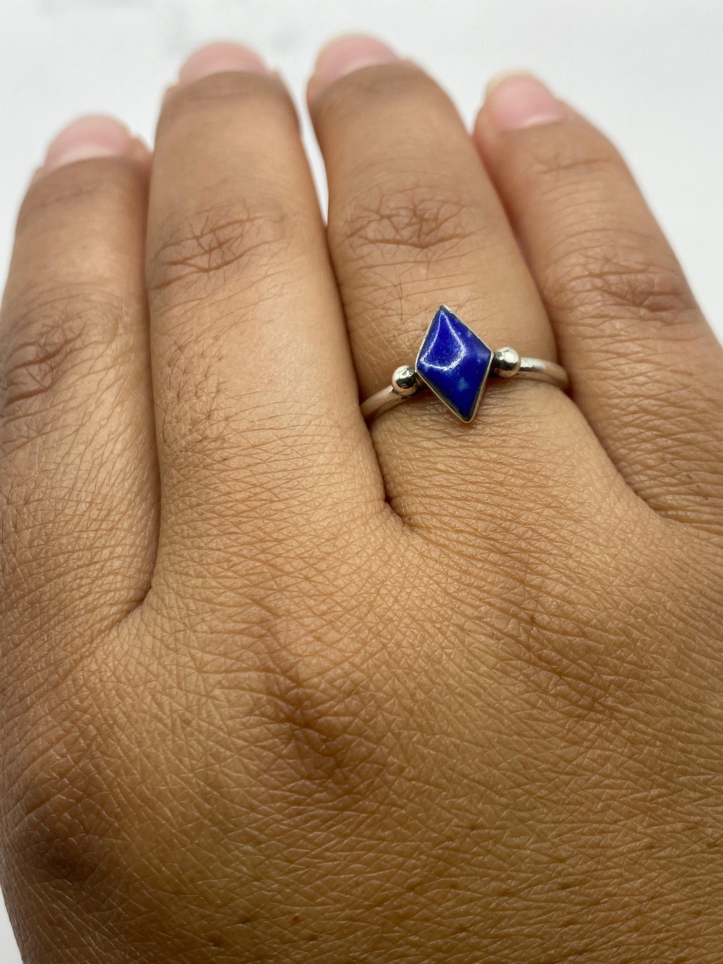 Anillo de Plata Lapislázuli Azul — Solitario Minimalista — foto 4