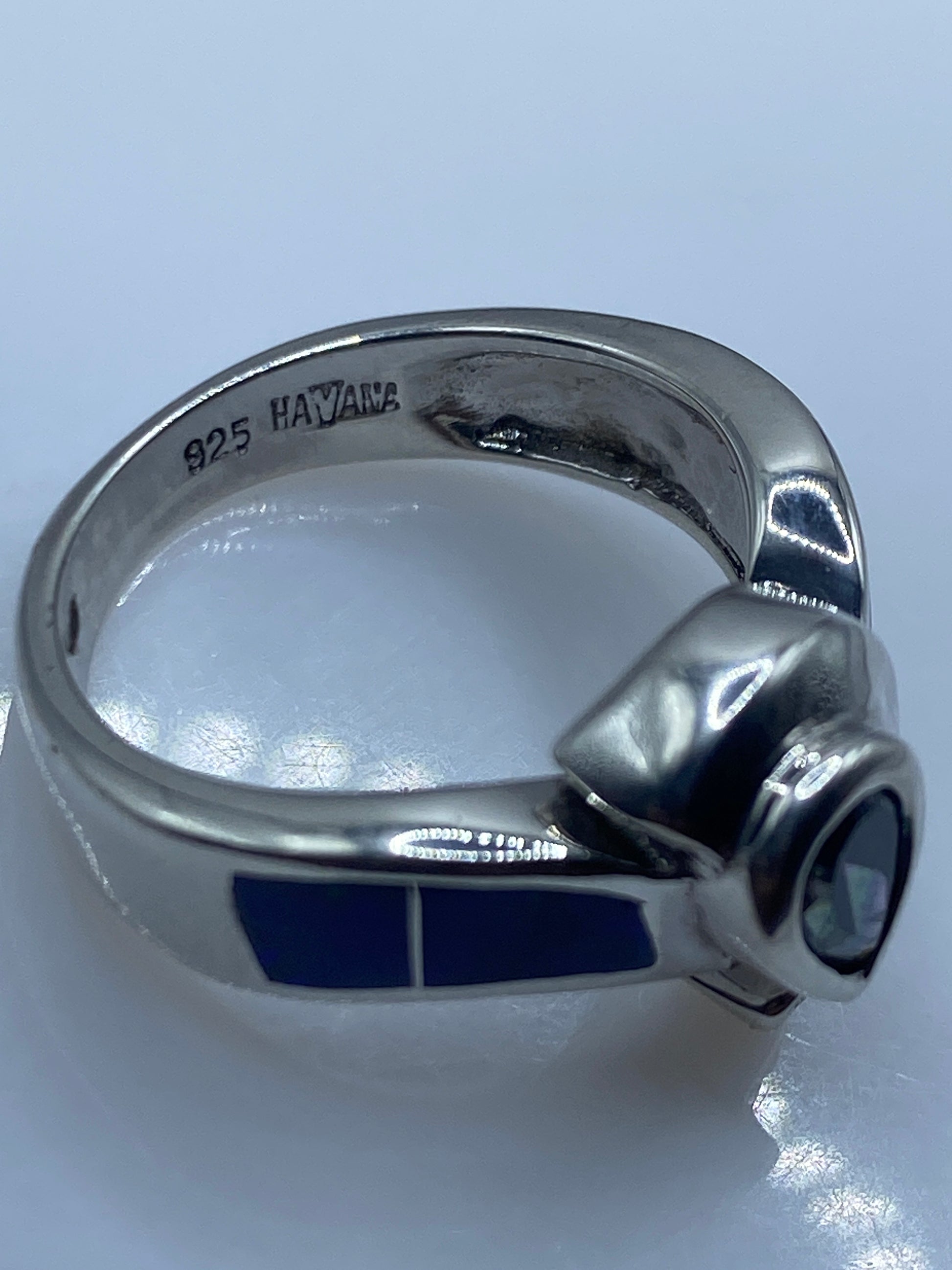 Anillo de Plata Ópalo de Fuego Azul — Diseño Artesanal Taxco — foto 5