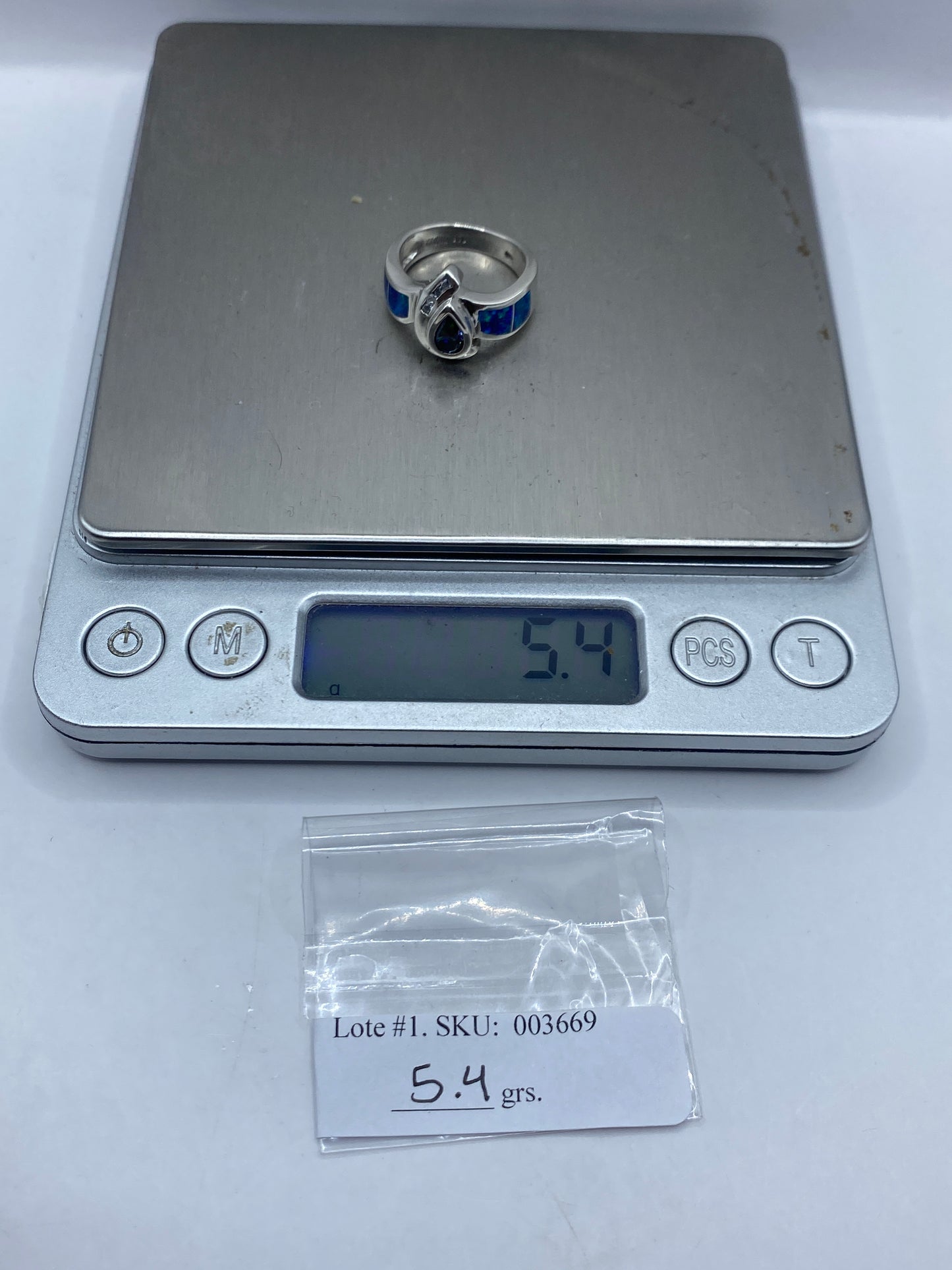 Anillo de Plata Ópalo de Fuego Azul — Diseño Artesanal Taxco — foto 6