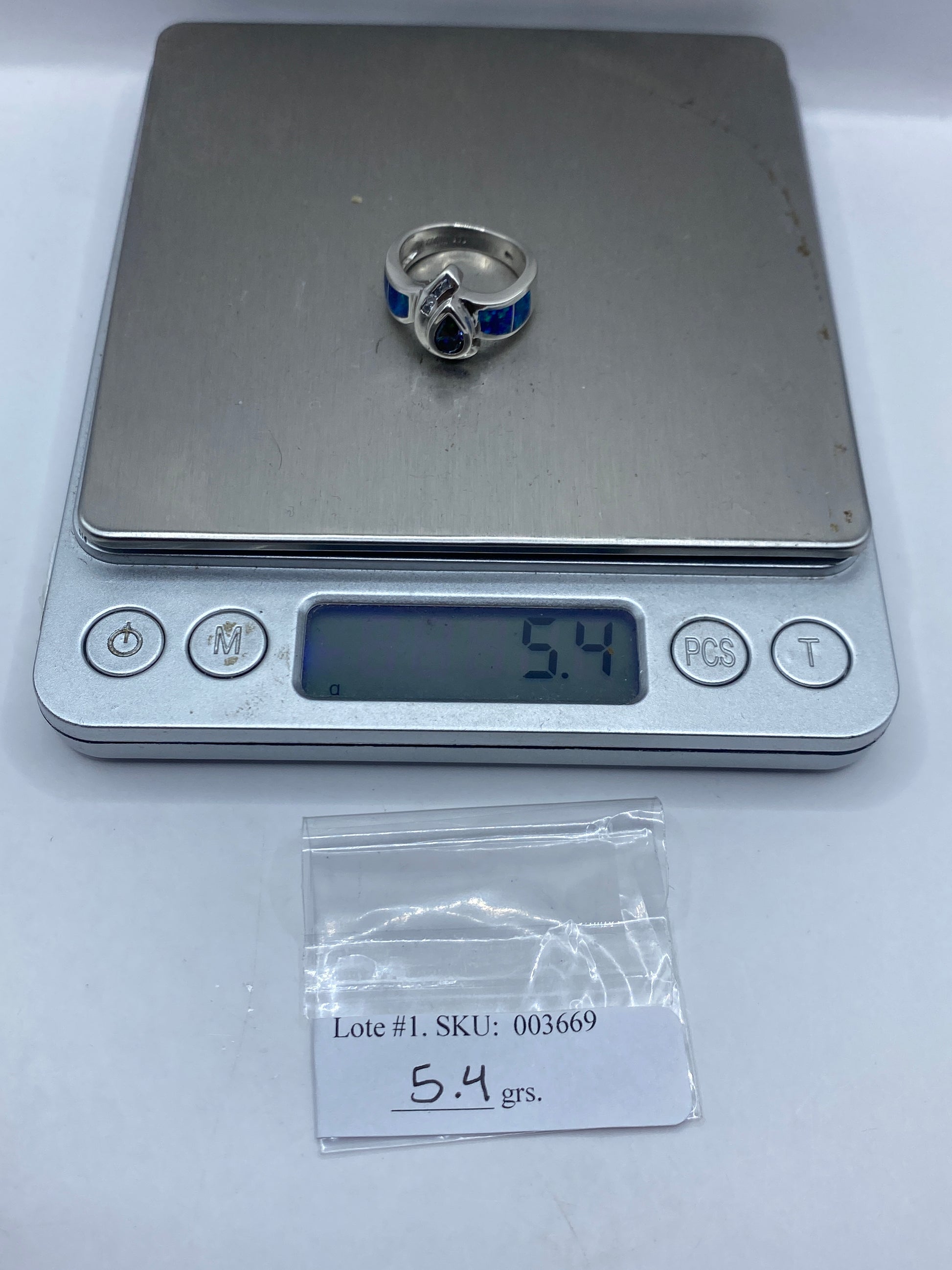 Anillo de Plata Ópalo de Fuego Azul — Diseño Artesanal Taxco — foto 6