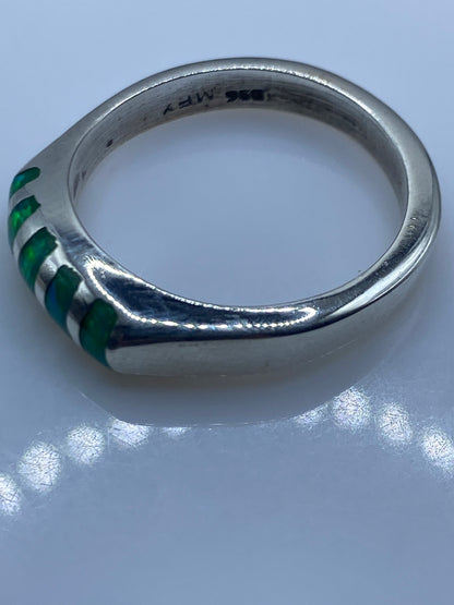 Anillo de Plata .950 Ópalo de Fuego Verde Limón — foto 5
