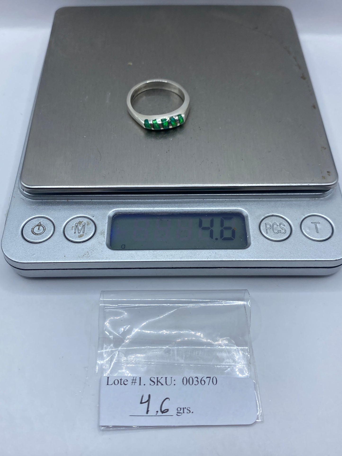 Anillo de Plata .950 Ópalo de Fuego Verde Limón — foto 6