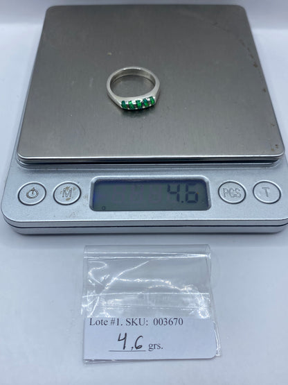 Anillo de Plata .950 Ópalo de Fuego Verde Limón — foto 6