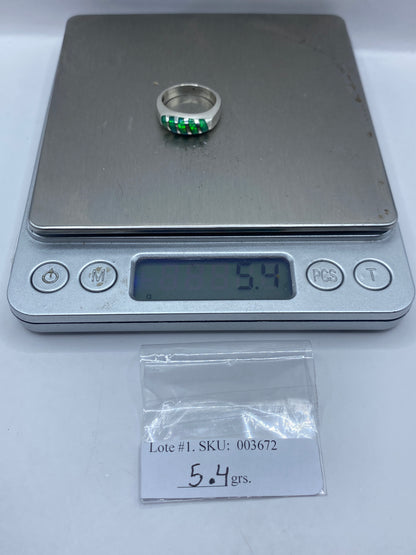 Anillo de Plata Ópalo de Fuego Verde Limón — Taxco Artesanal — foto 5