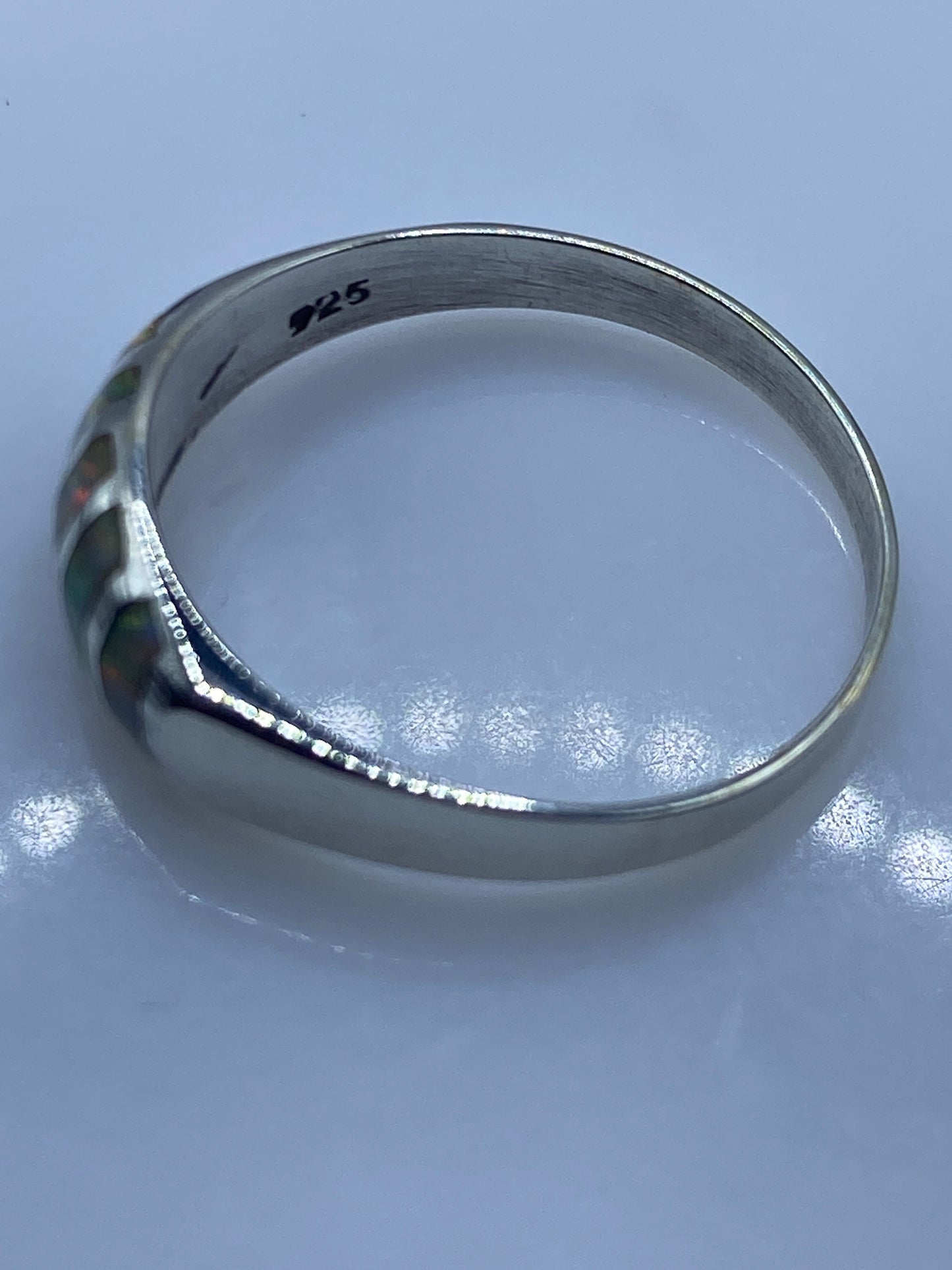 Anillo de Plata Ópalo de Fuego — Minimalista Fuego Natural — foto 5