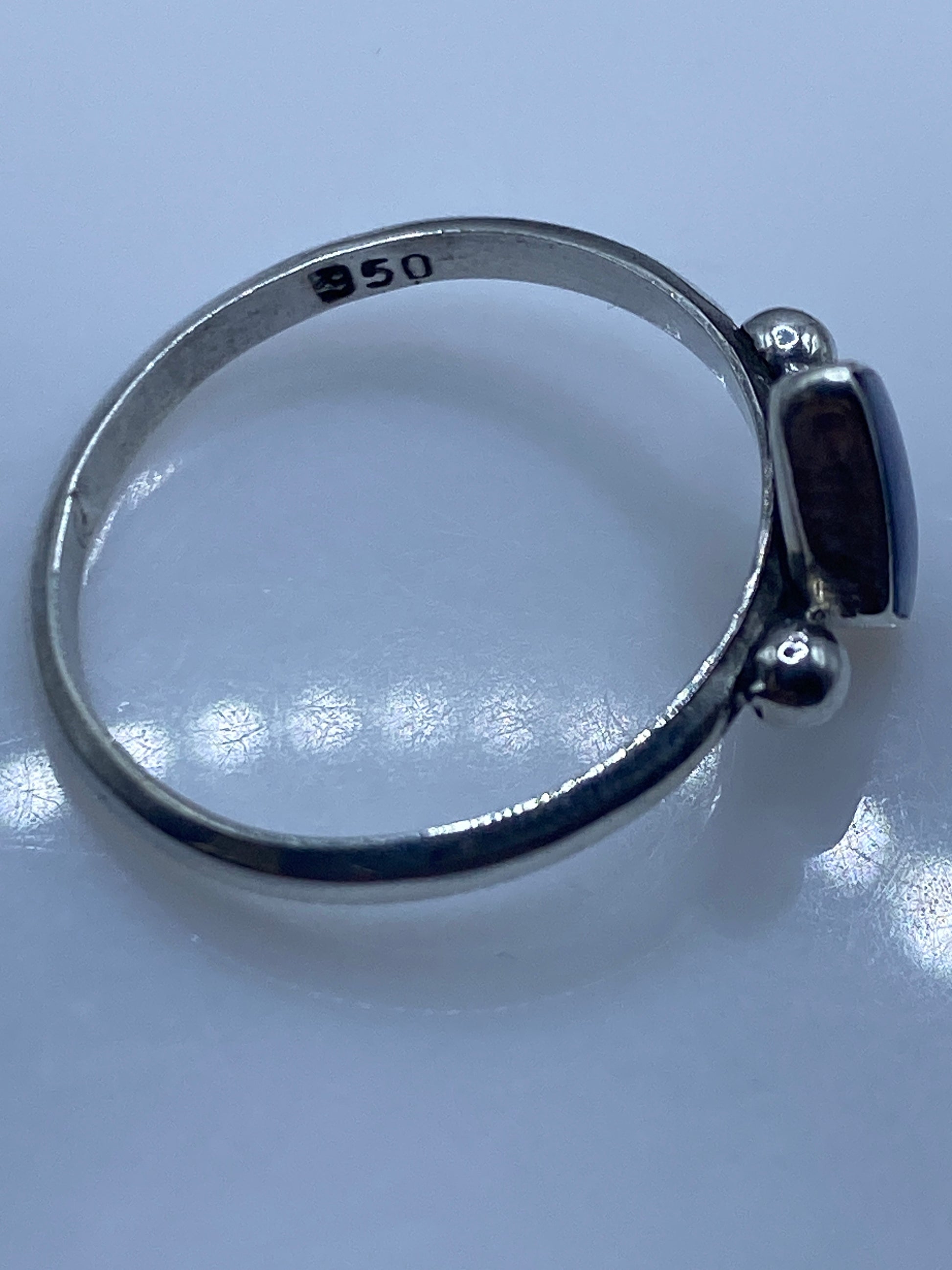 Anillo de Plata Ópalo de Fuego Azul — Minimalista Taxco — foto 5
