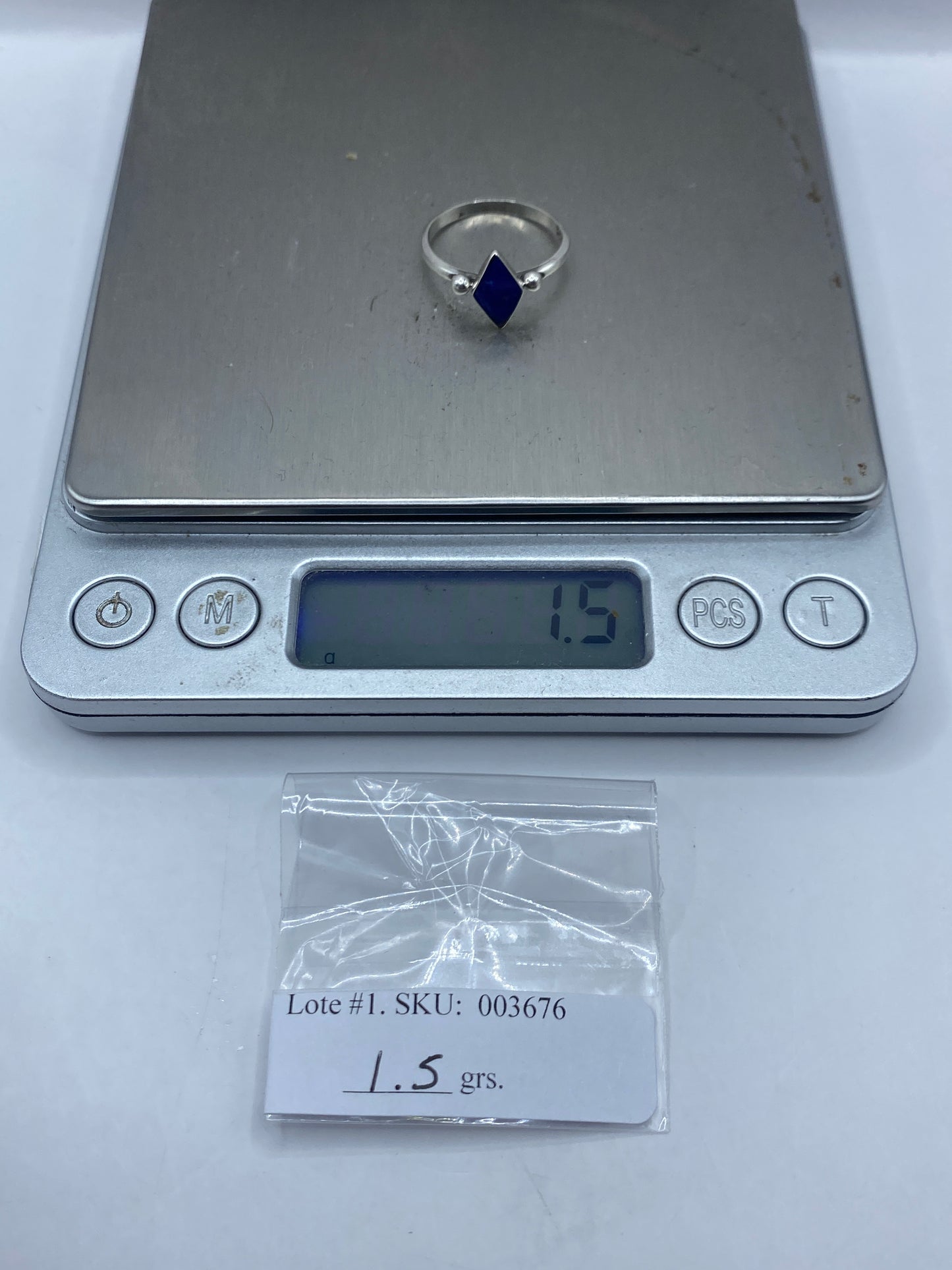 Anillo de Plata Ópalo de Fuego Azul — Minimalista Taxco — foto 6