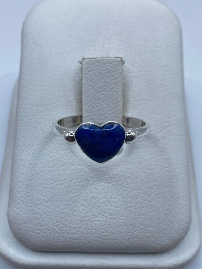 Anillo de Plata .950 Corazón Lapislázuli Azul — foto 1