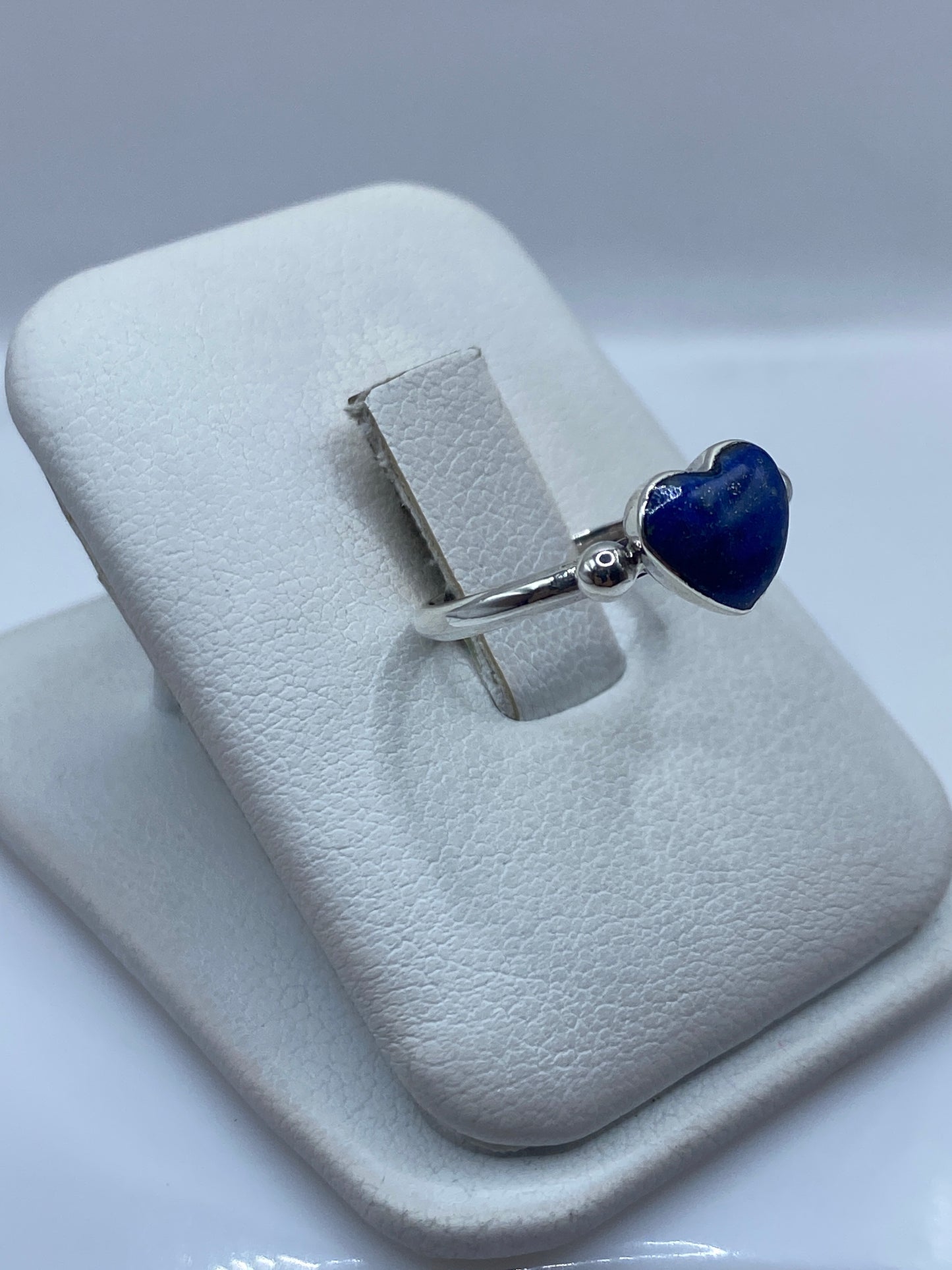 Anillo de Plata .950 Corazón Lapislázuli Azul — foto 2