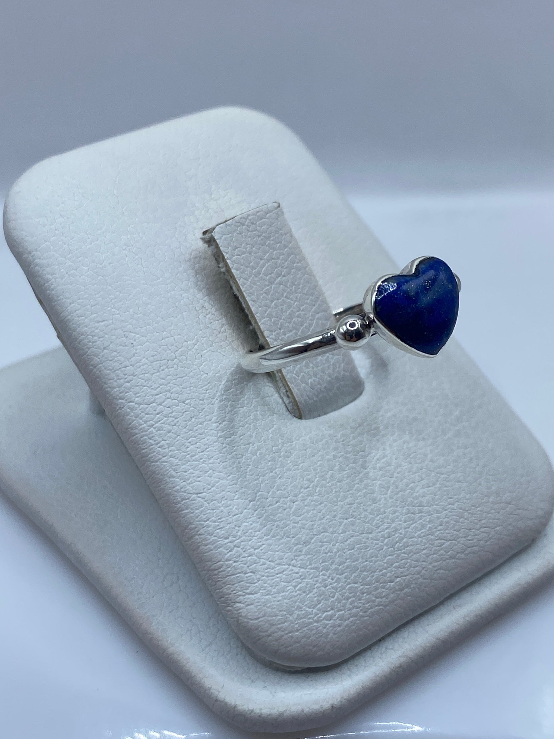 Anillo de Plata .950 Corazón Lapislázuli Azul — foto 2