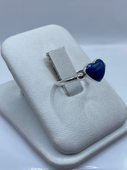 Anillo de Plata .950 Corazón Lapislázuli Azul — foto 2