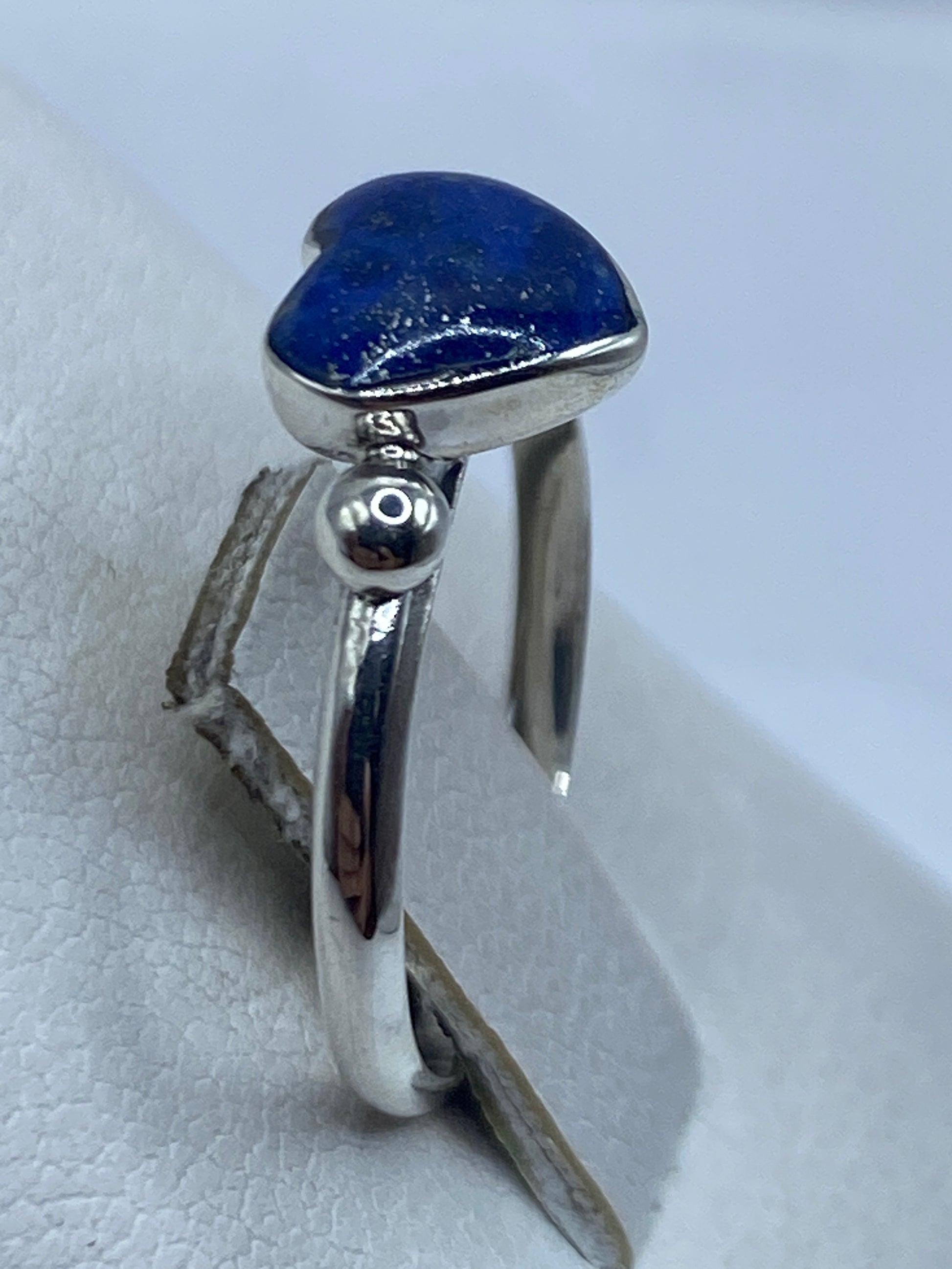 Anillo de Plata .950 Corazón Lapislázuli Azul — foto 3