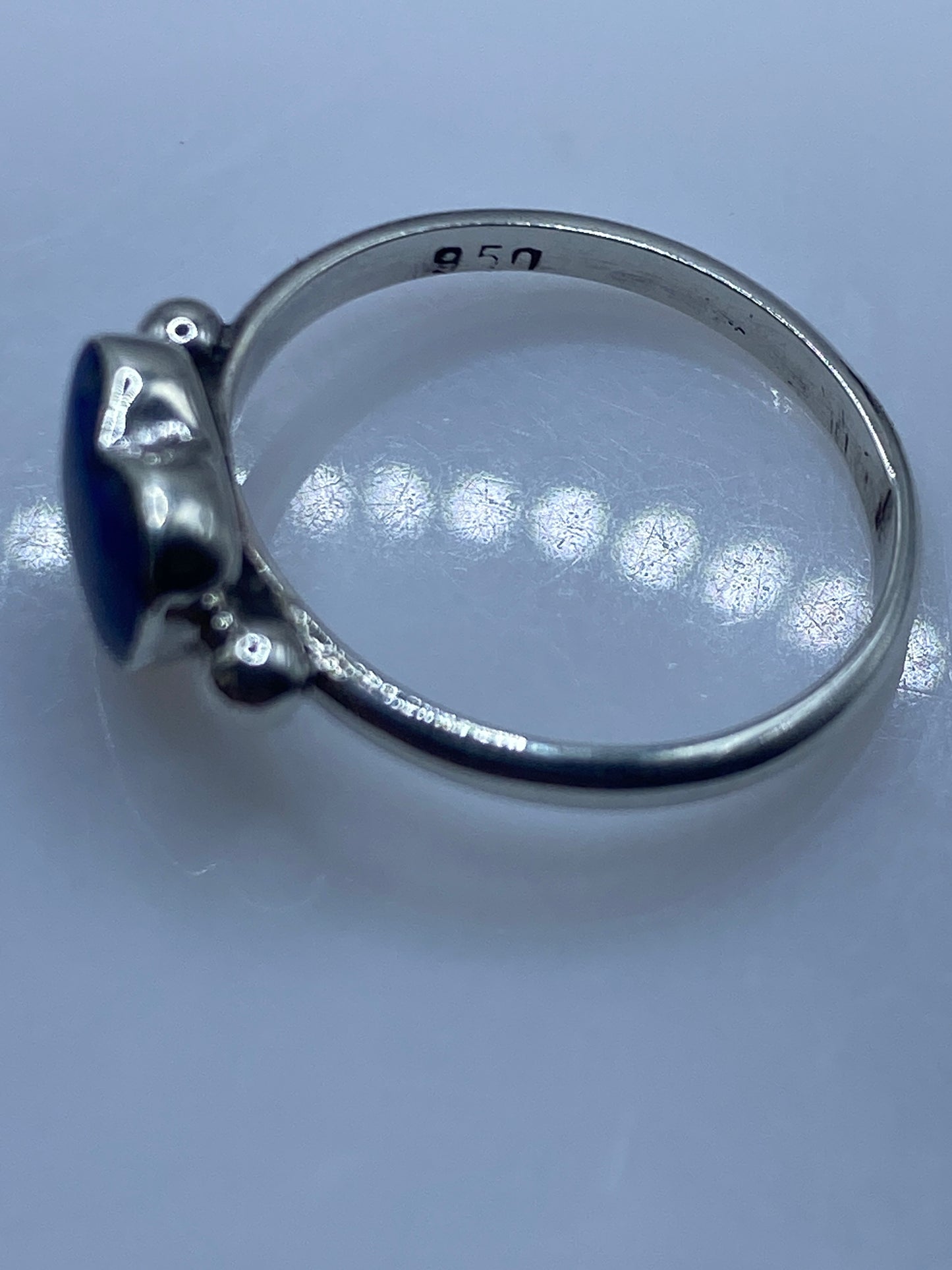 Anillo de Plata .950 Corazón Lapislázuli Azul — foto 5