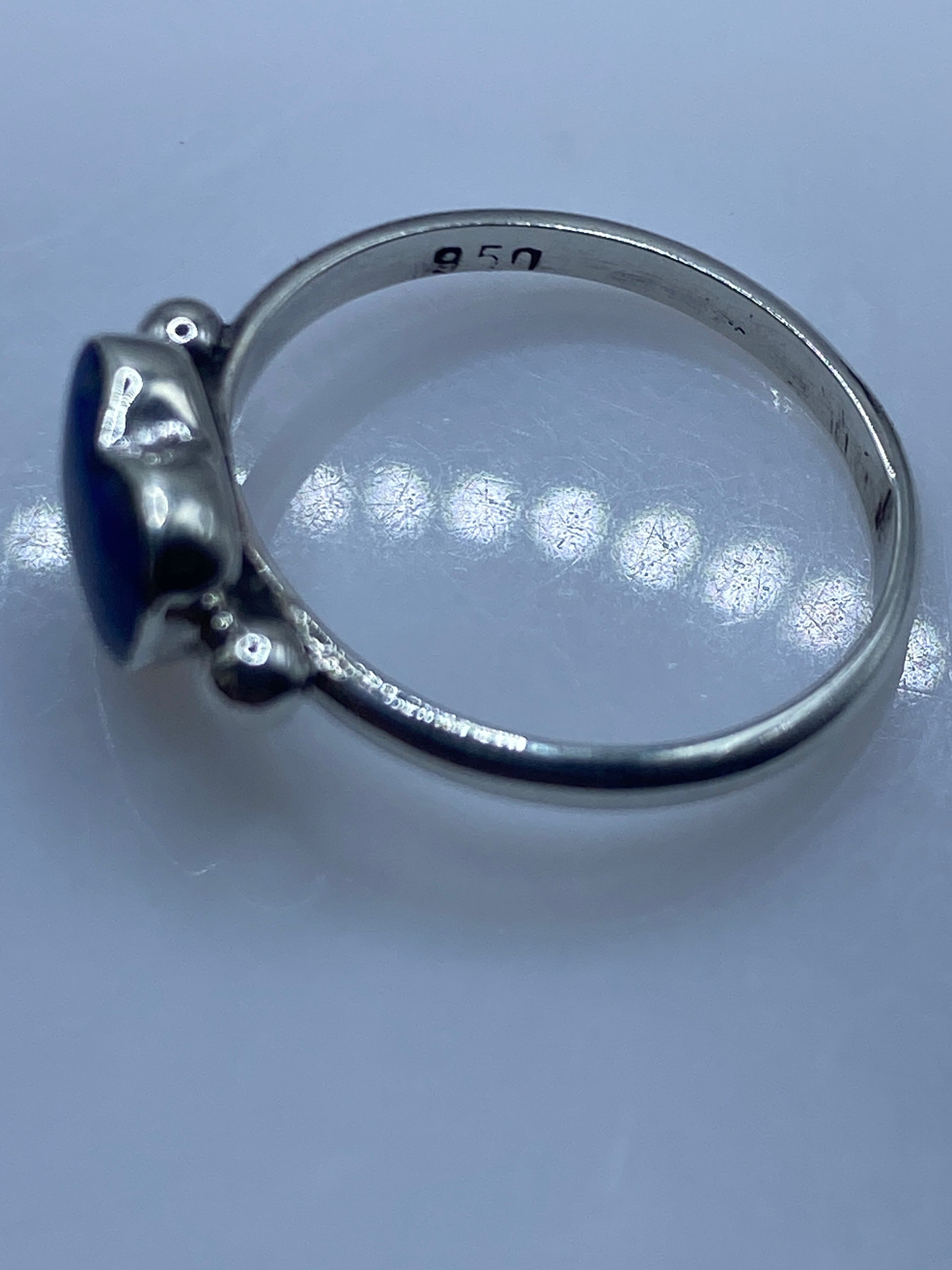 Anillo de Plata .950 Corazón Lapislázuli Azul — foto 5