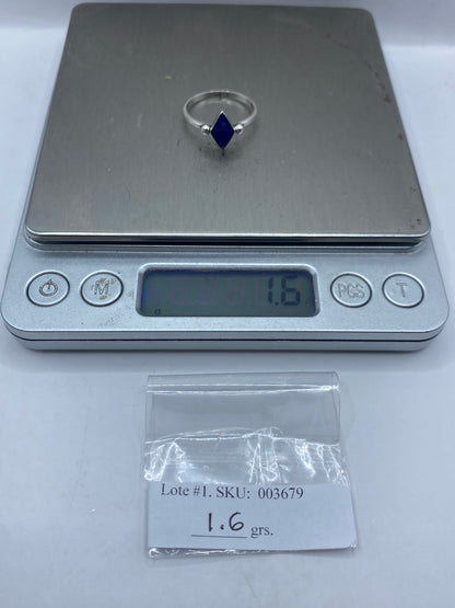 Anillo de Plata .950 Solitario Lapislázuli Azul — foto 6
