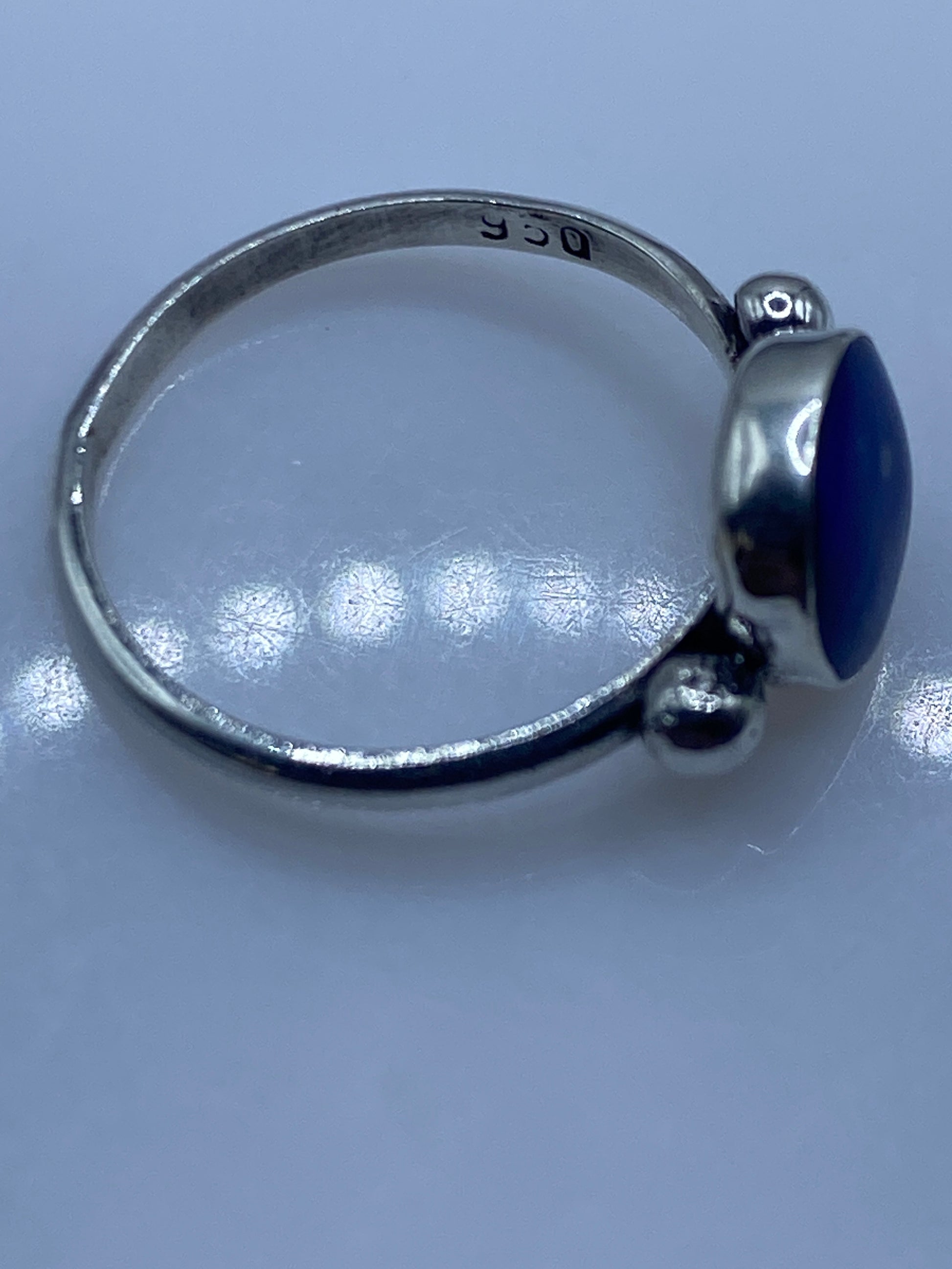 Anillo de Plata Lapislázuli Azul — Solitario Minimalista — foto 5