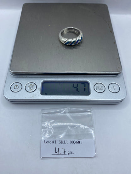 Anillo de Plata Ópalo de Fuego Azul — Torsión Artesanal — foto 6