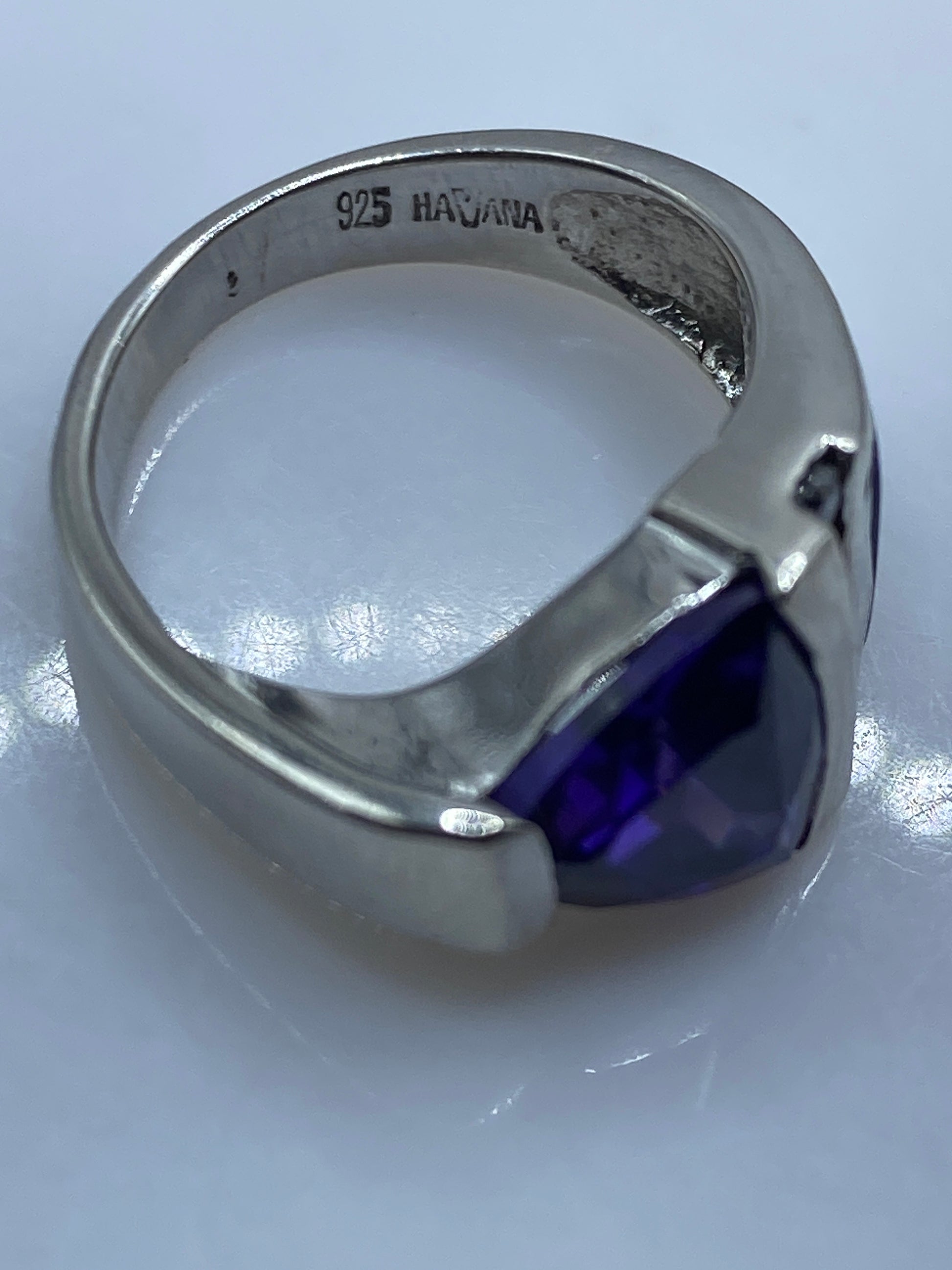 Anillo de Plata Ópalo de Fuego Azul Bandas — Moderno Unisex — foto 5