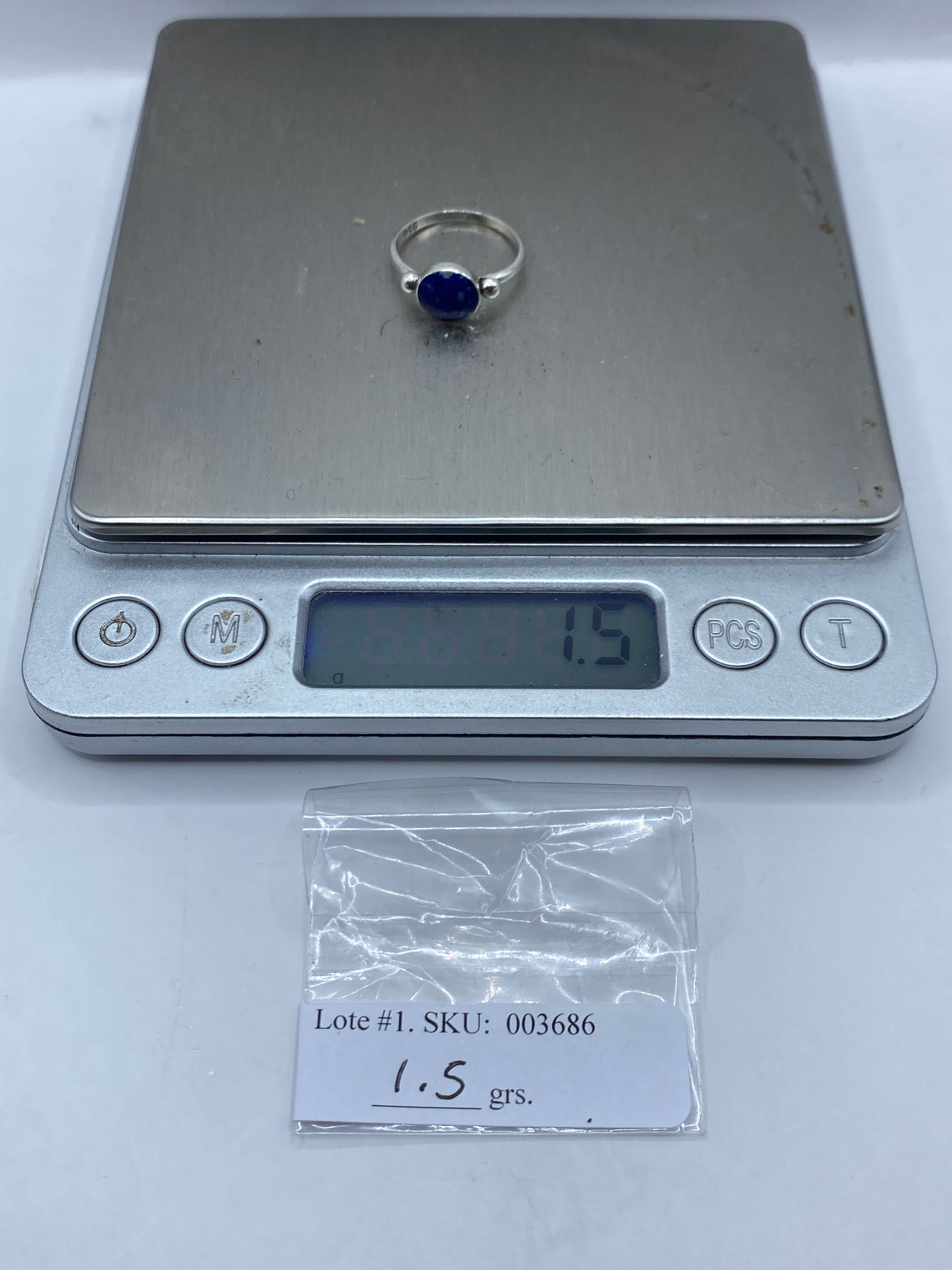 Anillo de Plata .950 Lapislázuli Azul Profundo — foto 6