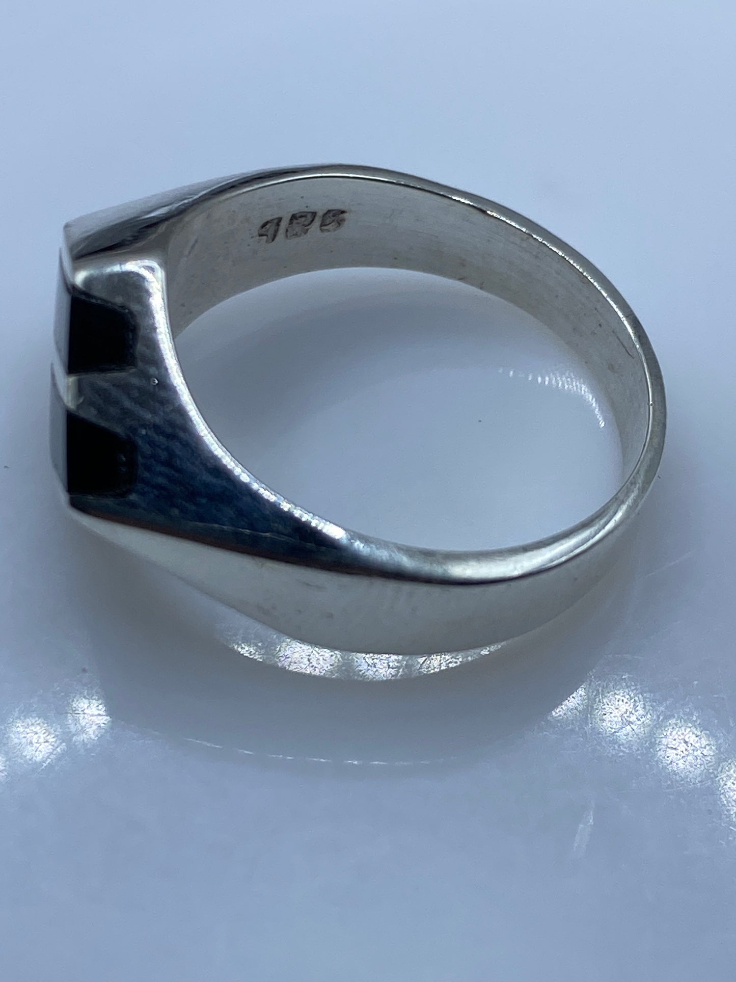 Anillo de Plata Ónix Negro Moderno — Diseño Geométrico — foto 5
