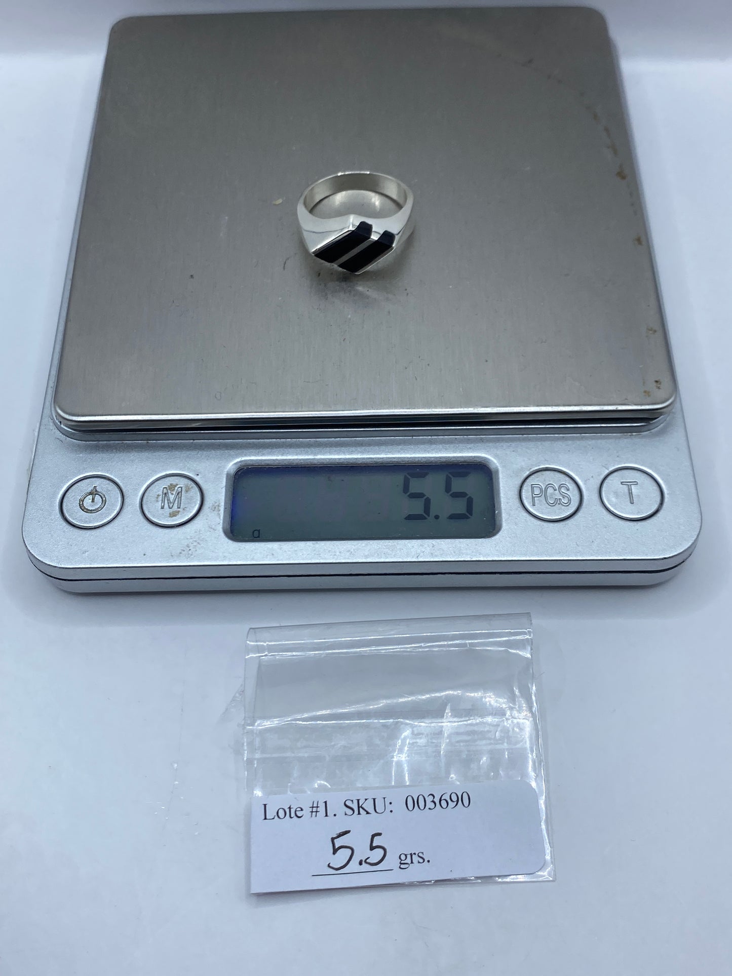 Anillo de Plata Ónix Negro Moderno — Diseño Geométrico — foto 6