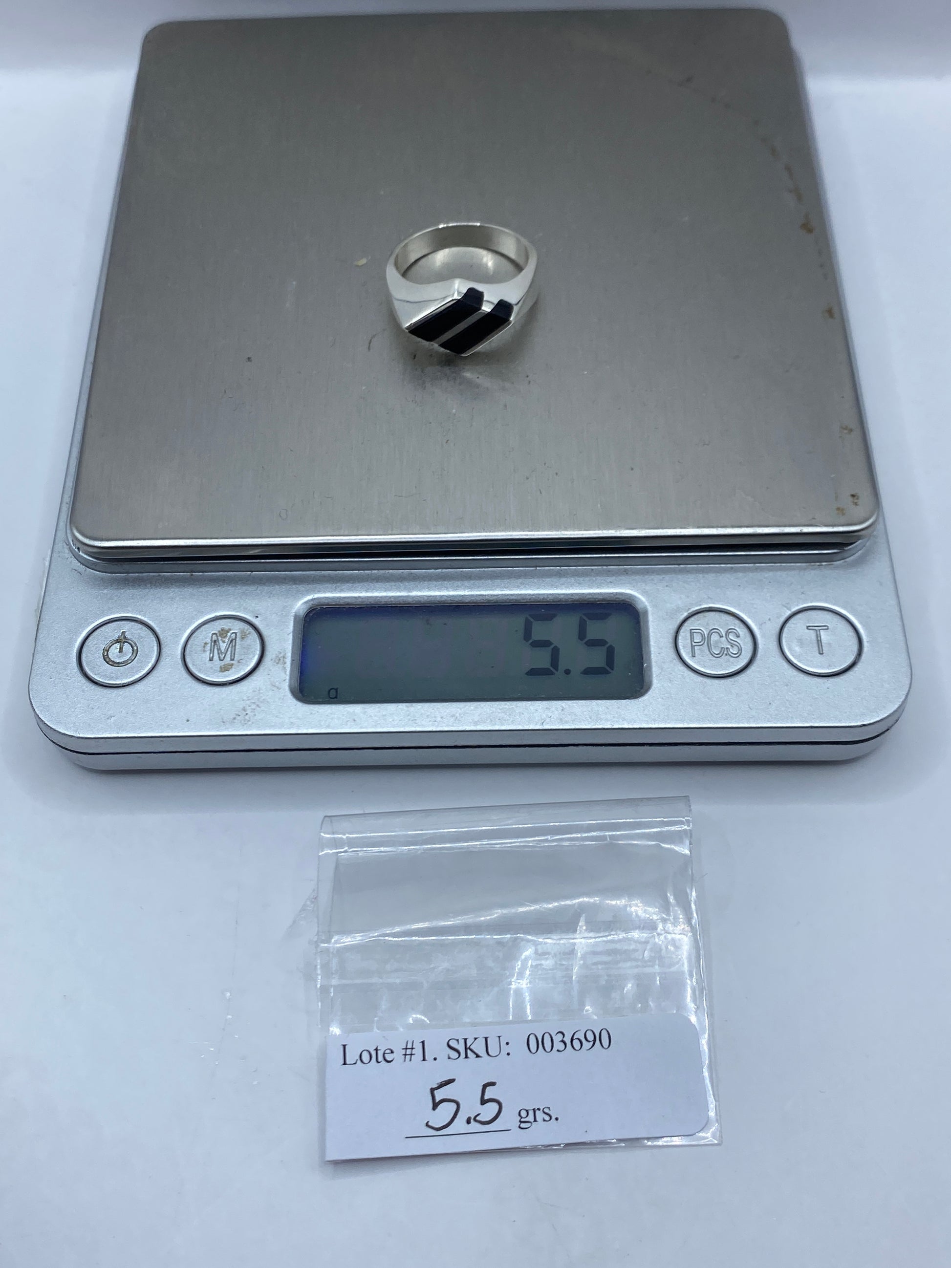 Anillo de Plata Ónix Negro Moderno — Diseño Geométrico — foto 6