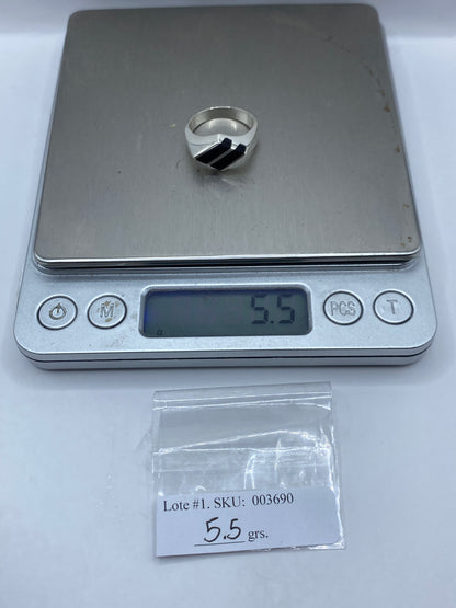 Anillo de Plata Ónix Negro Moderno — Diseño Geométrico — foto 6