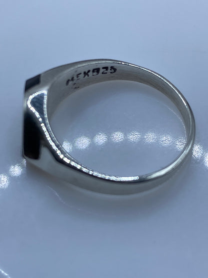 Anillo de Plata Ónix Negro Minimalista — Unisex — foto 5