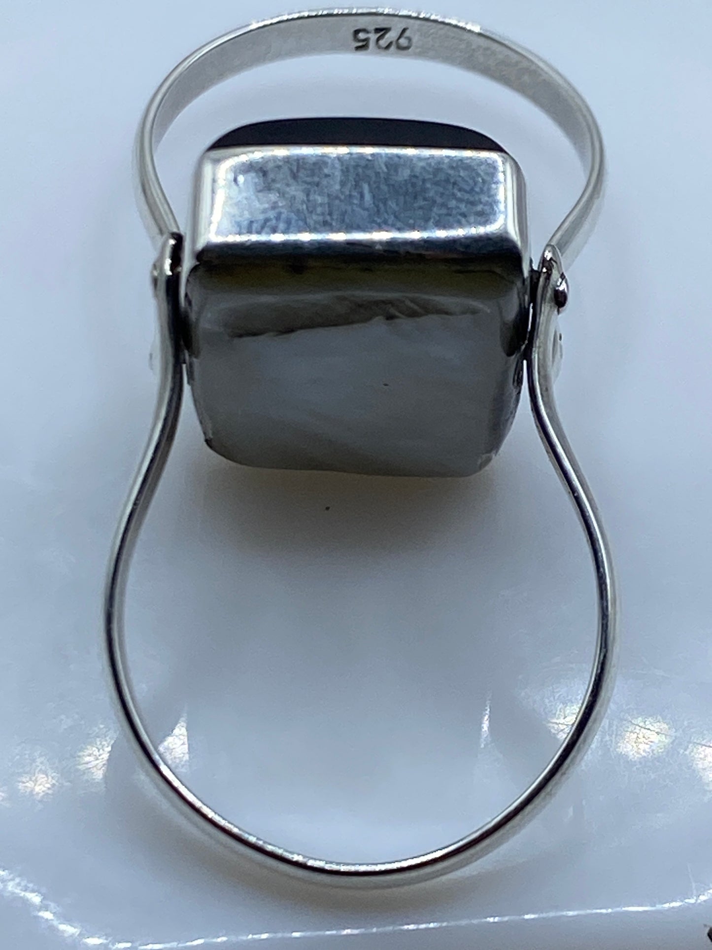 Anillo de Plata Ónix Negro — Solitario Arquitectónico — foto 5