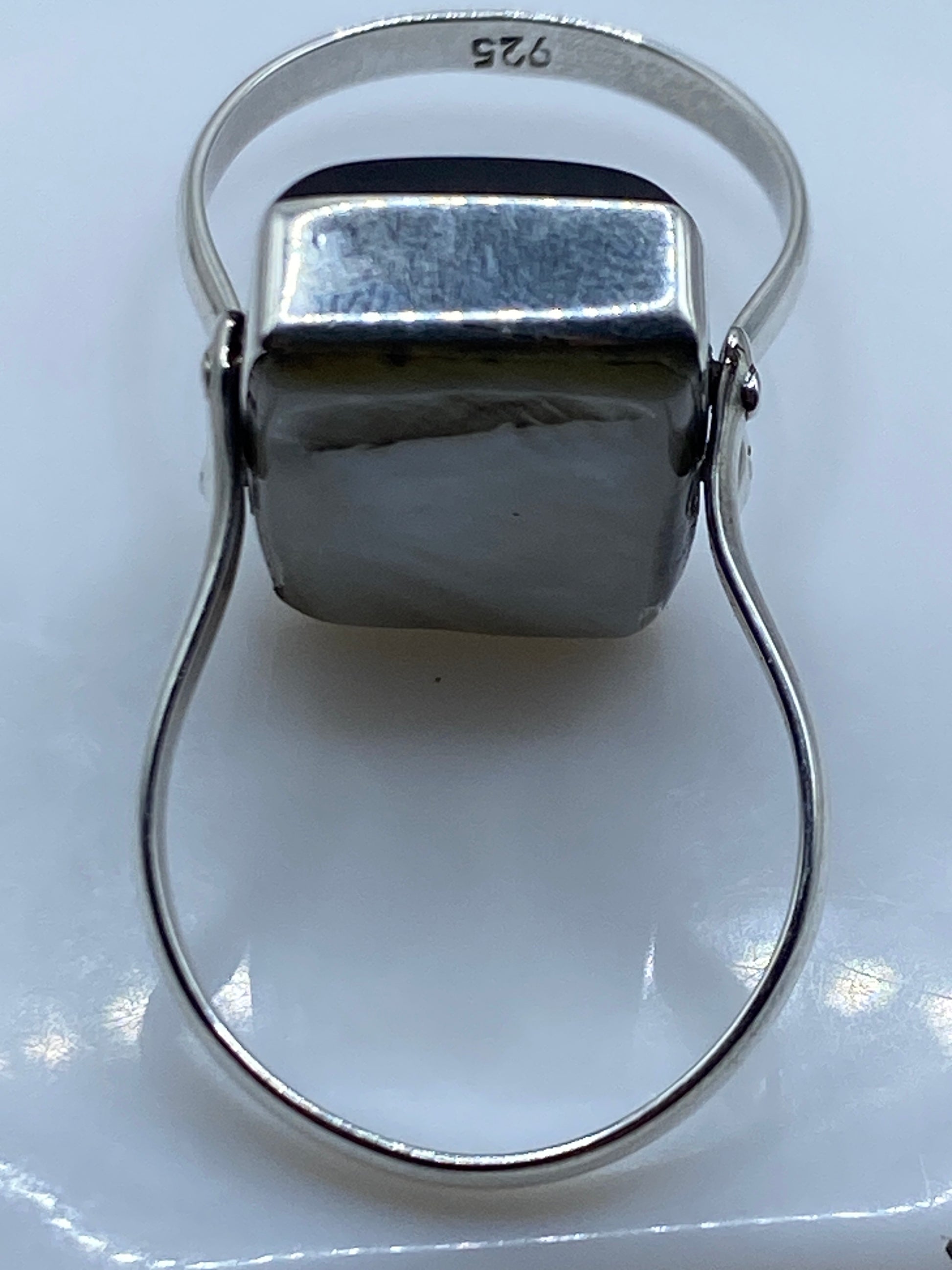 Anillo de Plata Ónix Negro — Solitario Arquitectónico — foto 5