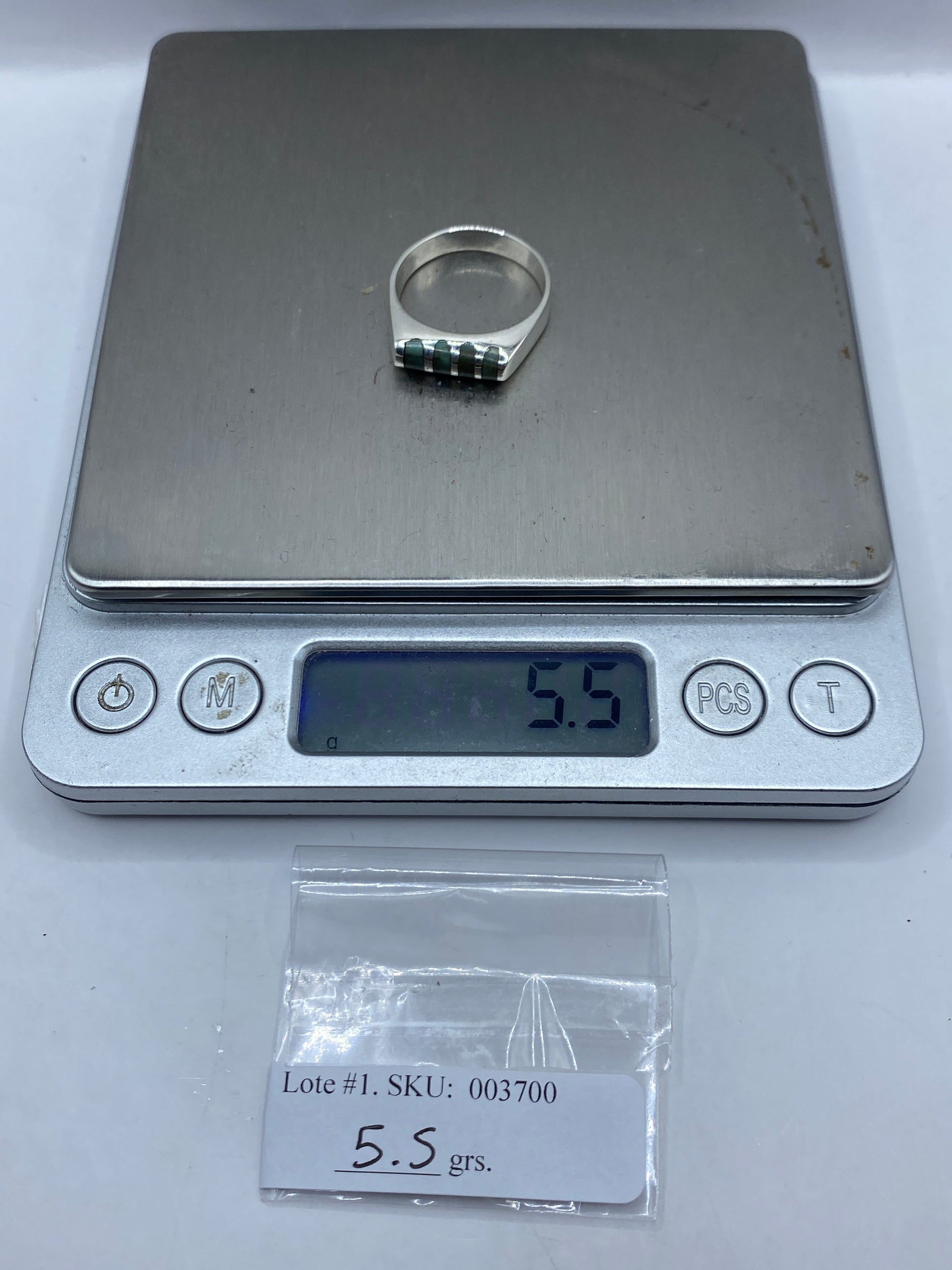 Anillo de Plata Geométrico con Piedra — Minimalista Unisex — foto 6