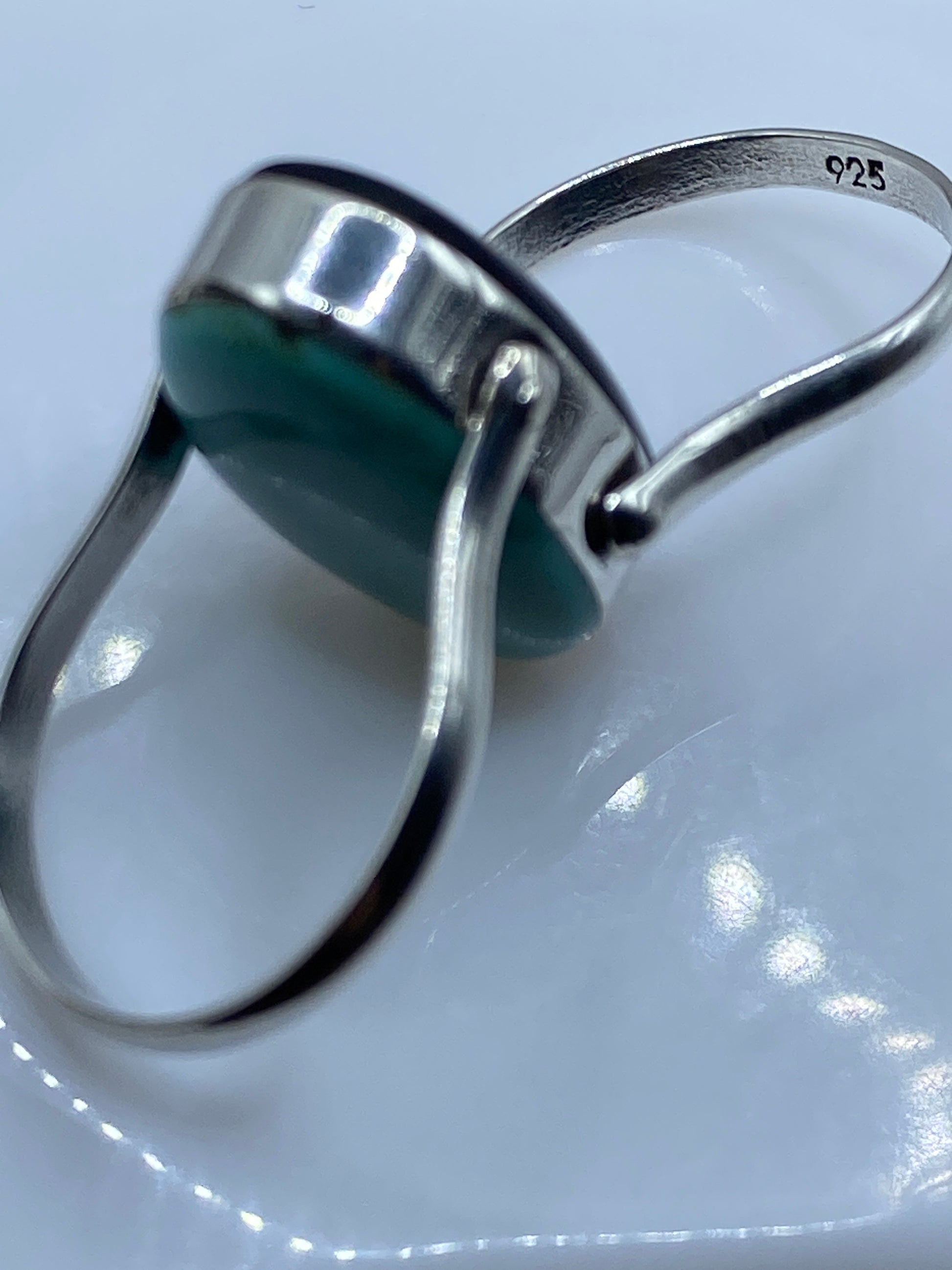 Anillo de Turquesa Azul Cielo — Solitario Clásico en Plata .925 — foto 5