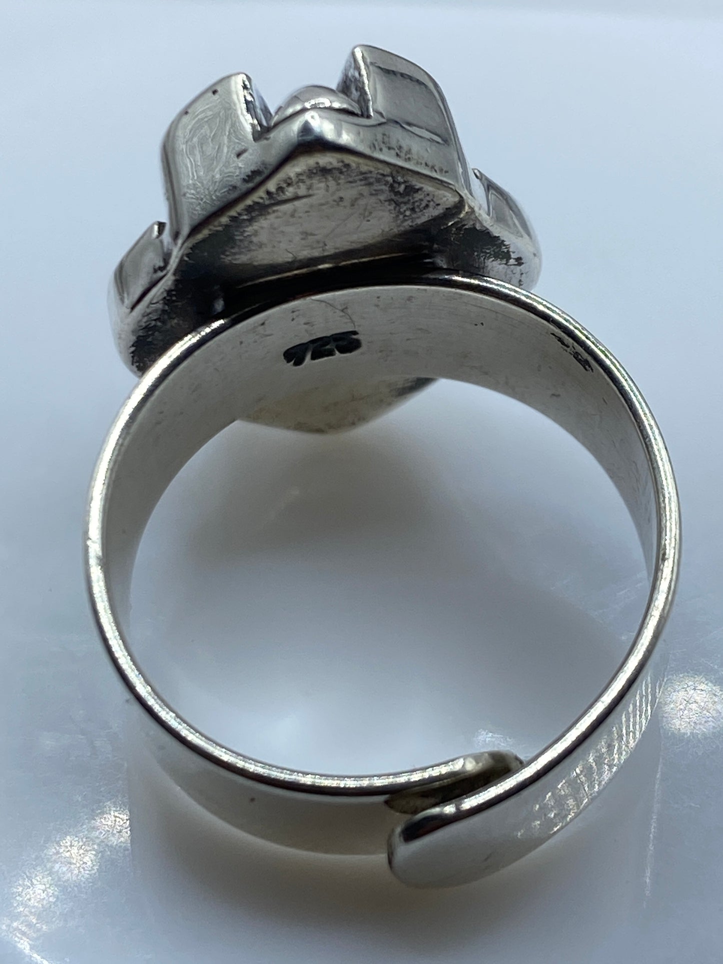Anillo de Ónix Negro en Plata .925 — Ajustable Escultural — foto 5