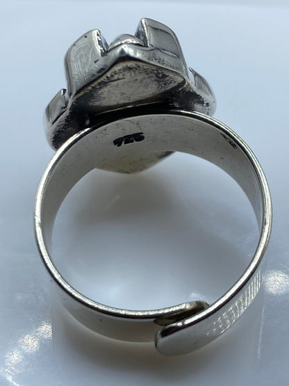 Anillo de Ónix Negro en Plata .925 — Ajustable Escultural — foto 5