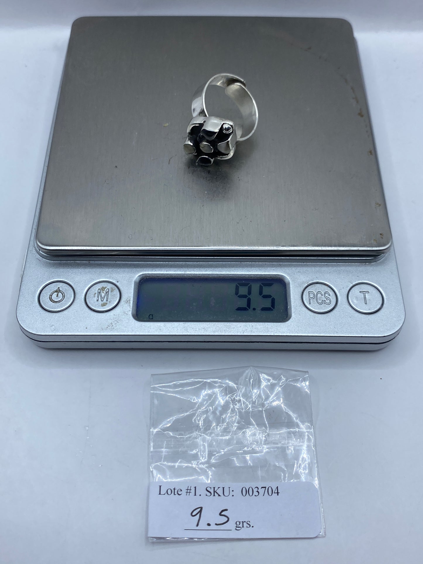 Anillo de Ónix Negro en Plata .925 — Ajustable Escultural — foto 6
