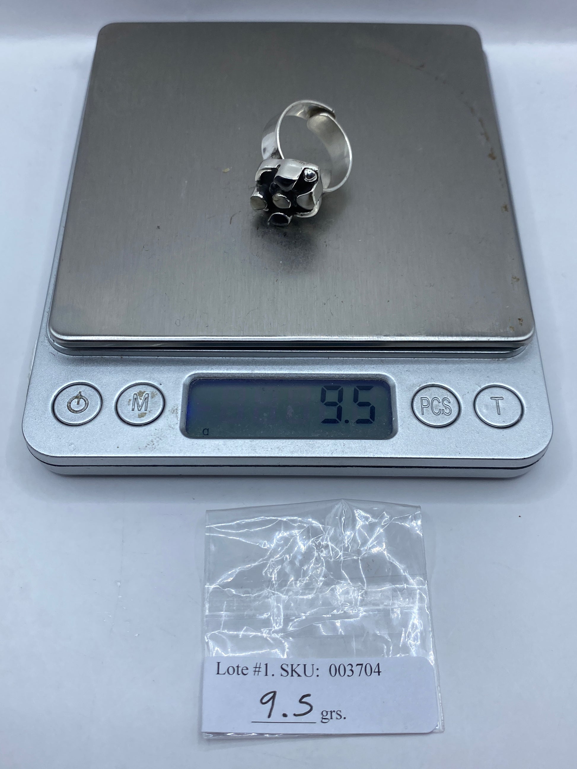 Anillo de Ónix Negro en Plata .925 — Ajustable Escultural — foto 6