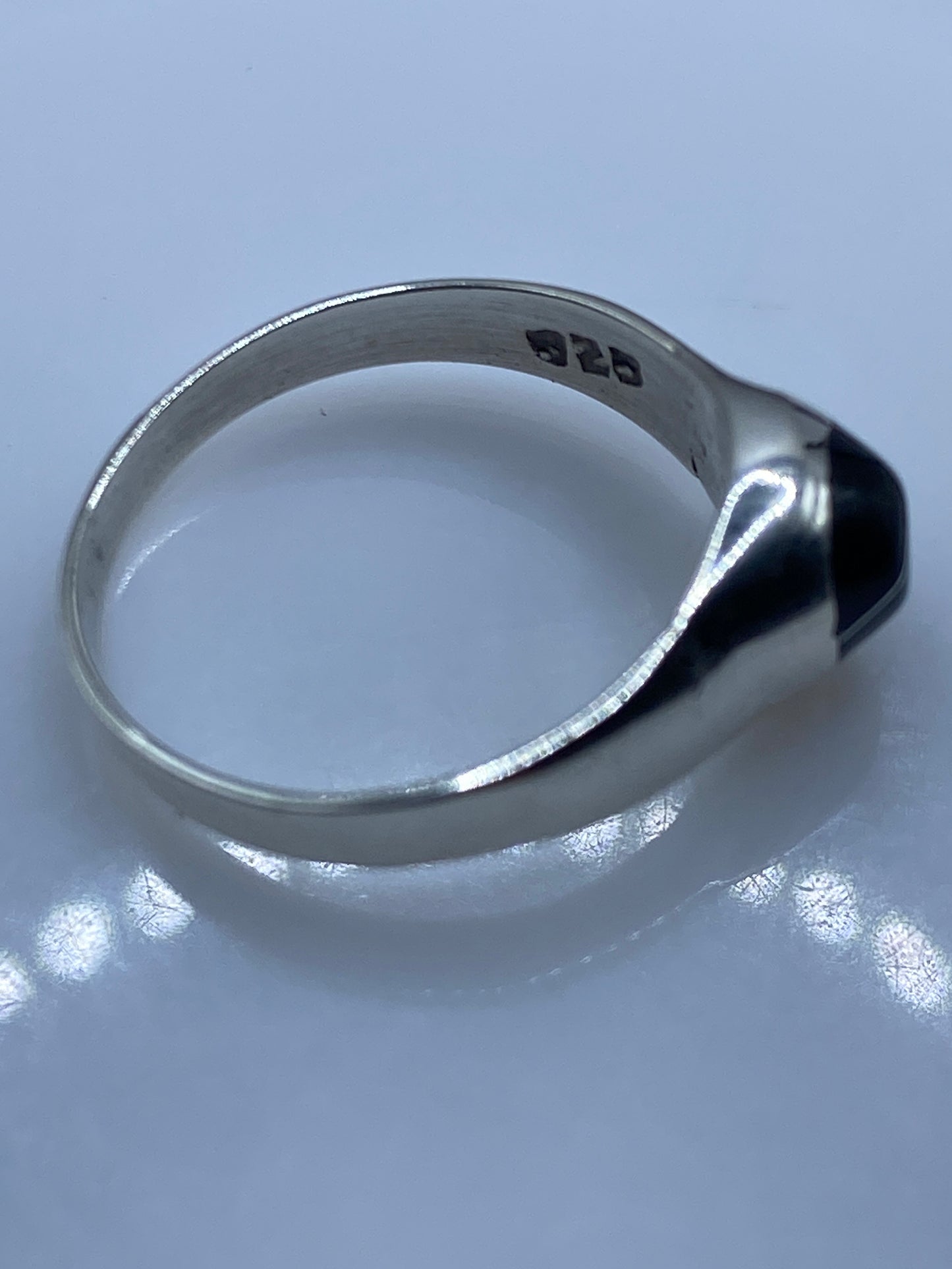 Anillo de Plata Malaquita Verde Solitario — Minimalista — foto 5
