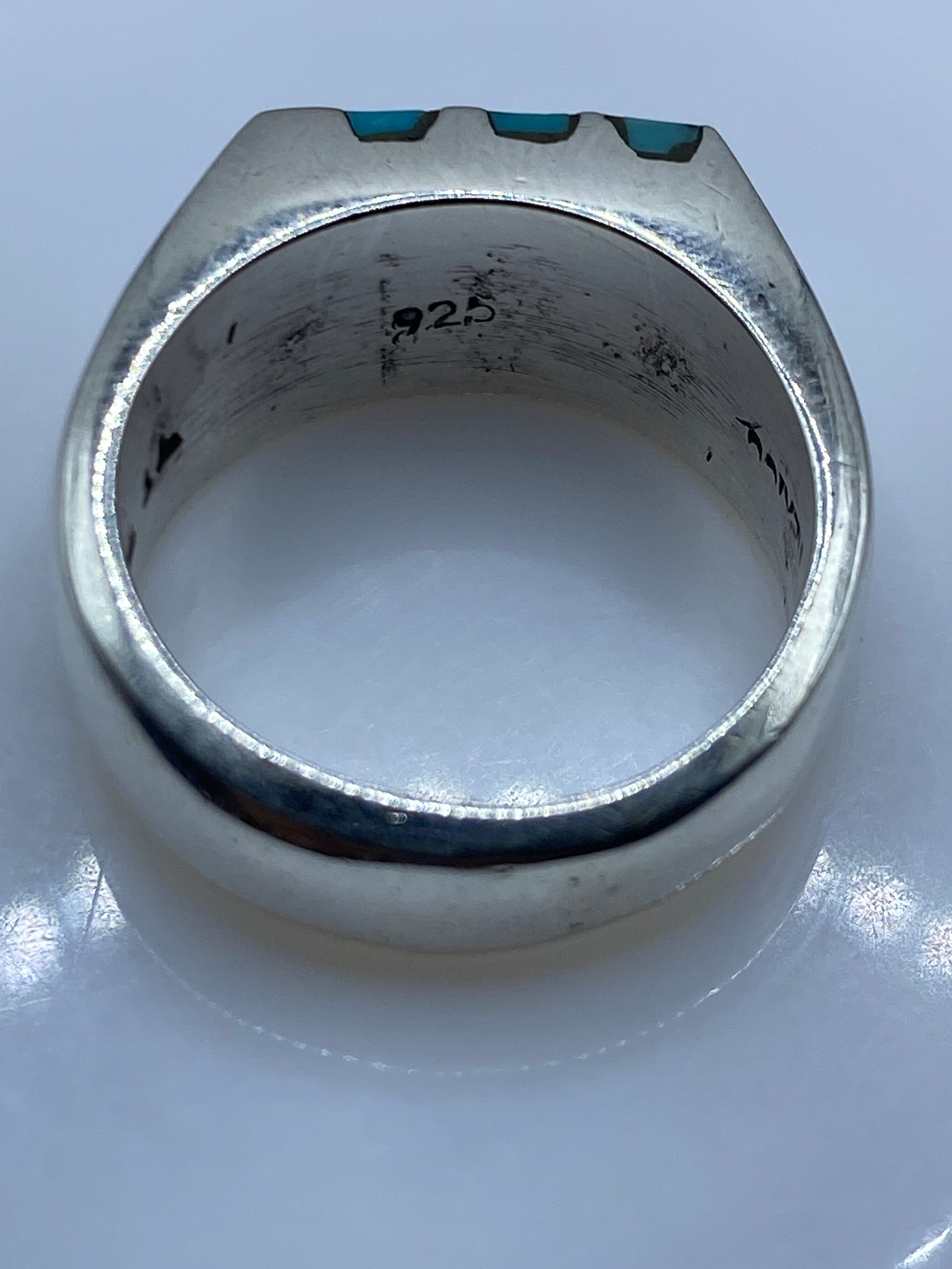 Anillo de Plata Turquesa Azul Cielo — Banda Moderna — foto 5