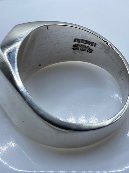 Anillo Signet Plata .925 Piedra Café — Presencia Masculina — foto 5