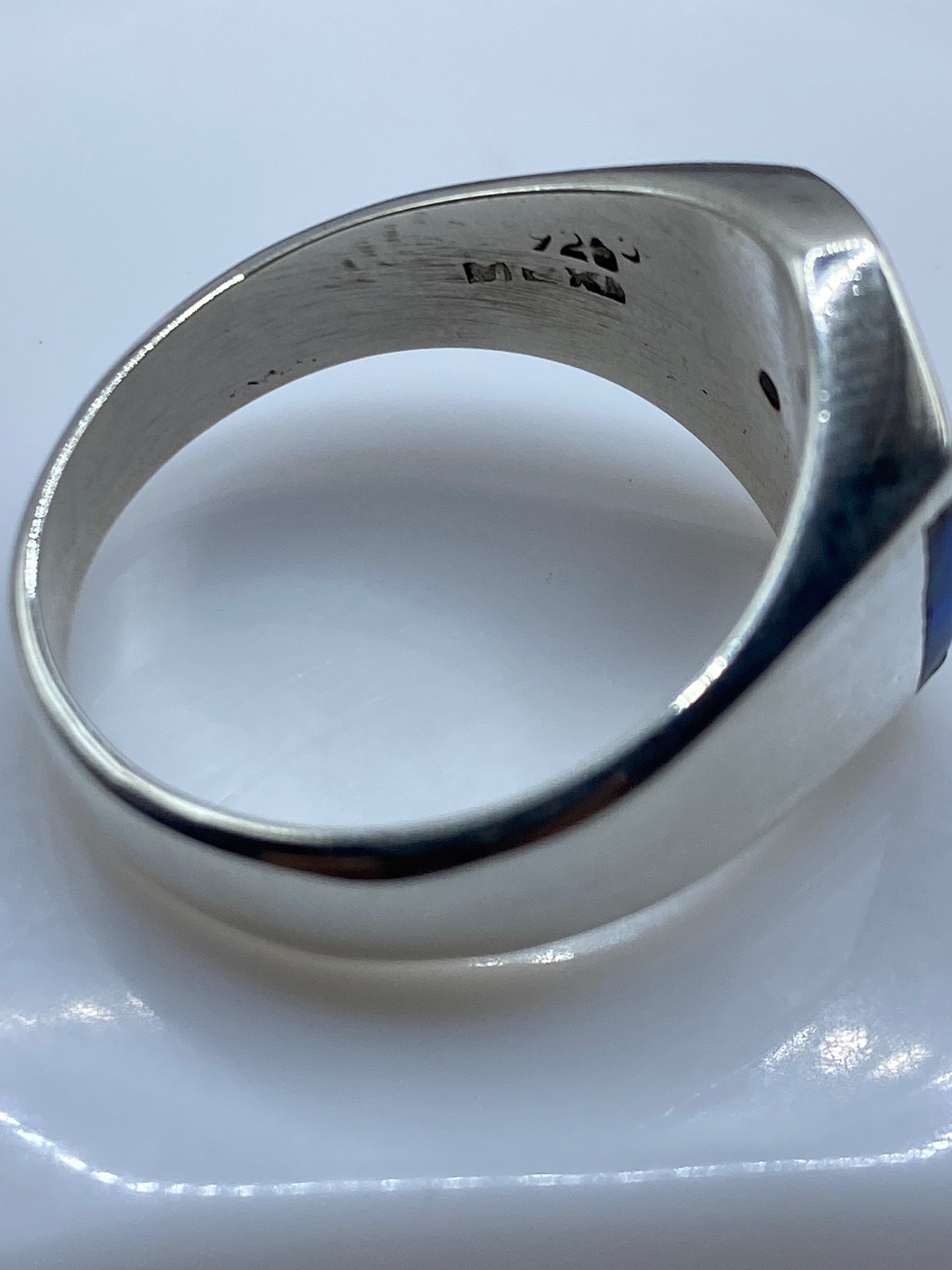 Anillo Plata Ópalo de Fuego Azul Geométrico — Para Él — foto 5