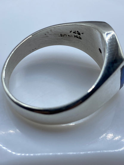 Anillo Plata Ópalo de Fuego Azul Geométrico — Para Él — foto 5