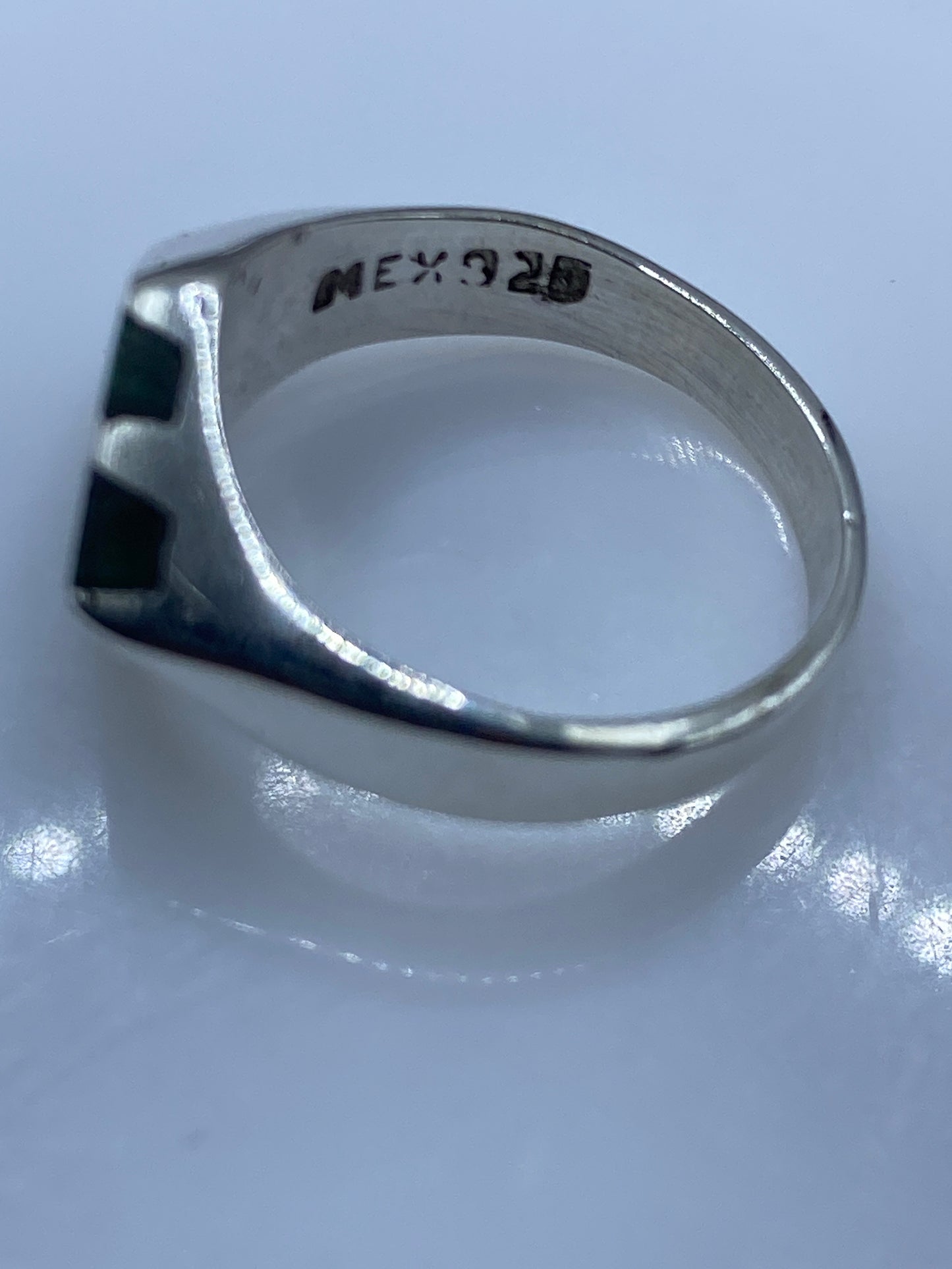 Anillo de Plata Malaquita Verde — Diseño Minimalista — foto 5