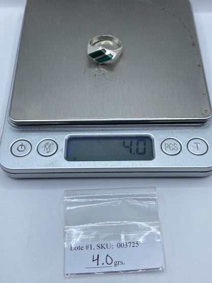 Anillo de Plata Malaquita Verde — Diseño Minimalista — foto 6