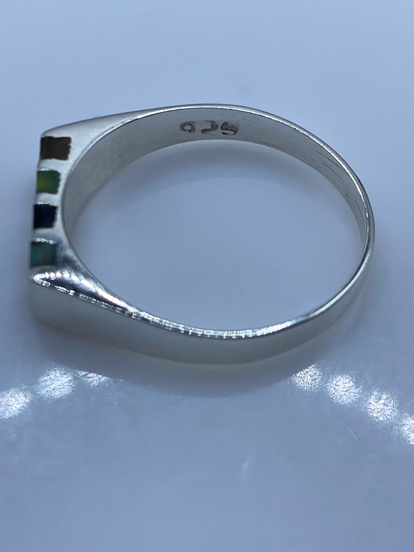 Anillo Plata Ónix Negro Minimalista — Banda Lisa — foto 5